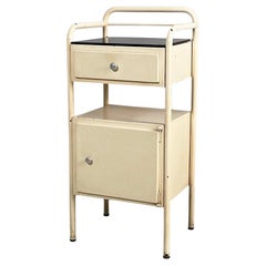 Italian mid-century modern iron and glass bedside table, 1940s