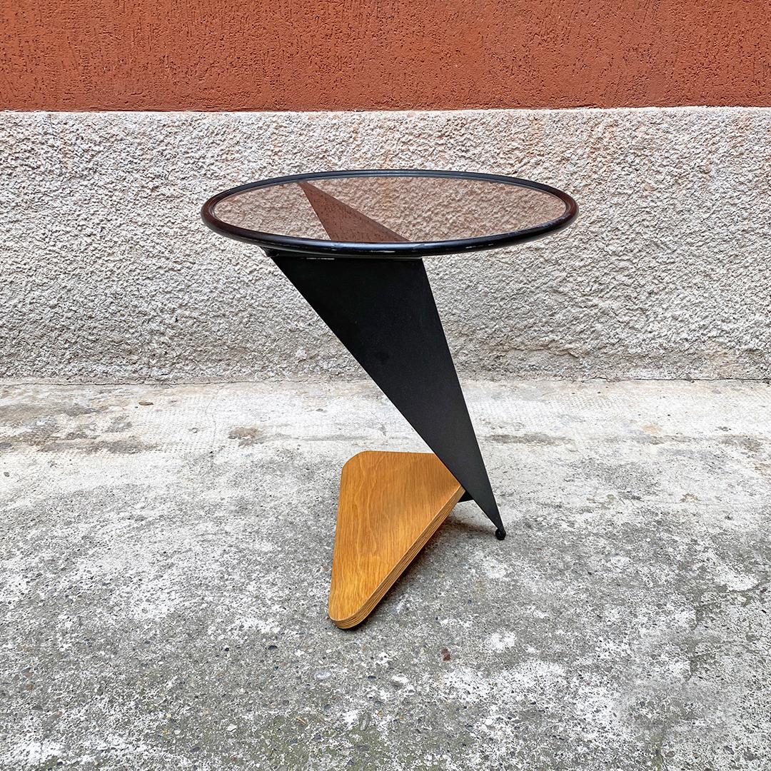 Late 20th Century Italian Mid-Century Modern Irregular Shaped Coffee Table and Round Top, 1980s