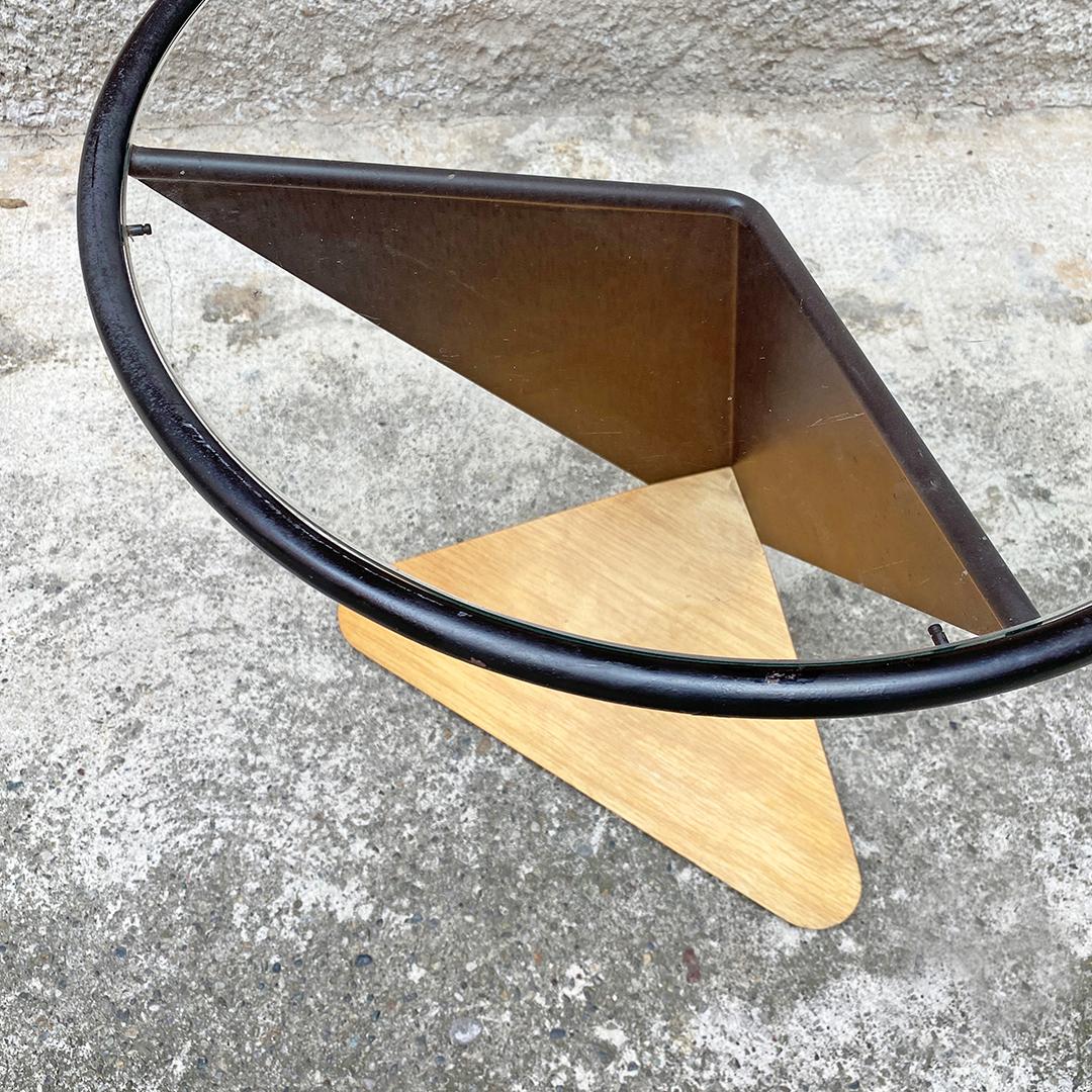 Italian Mid-Century Modern Irregular Shaped Coffee Table and Round Top, 1980s 2