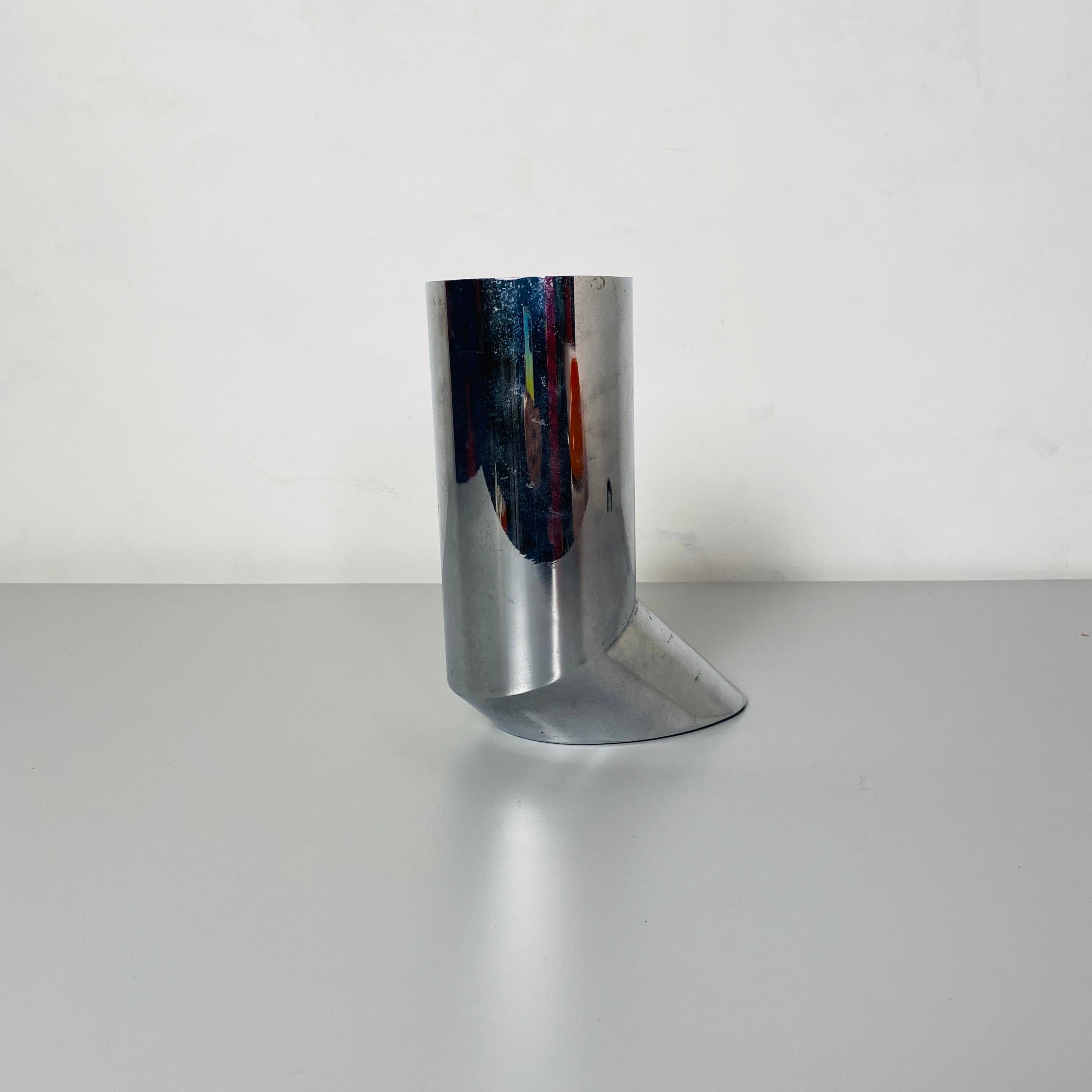 Late 20th Century Italian Mid-Century Modern Irregular Shaped Steel Vase, 1970s