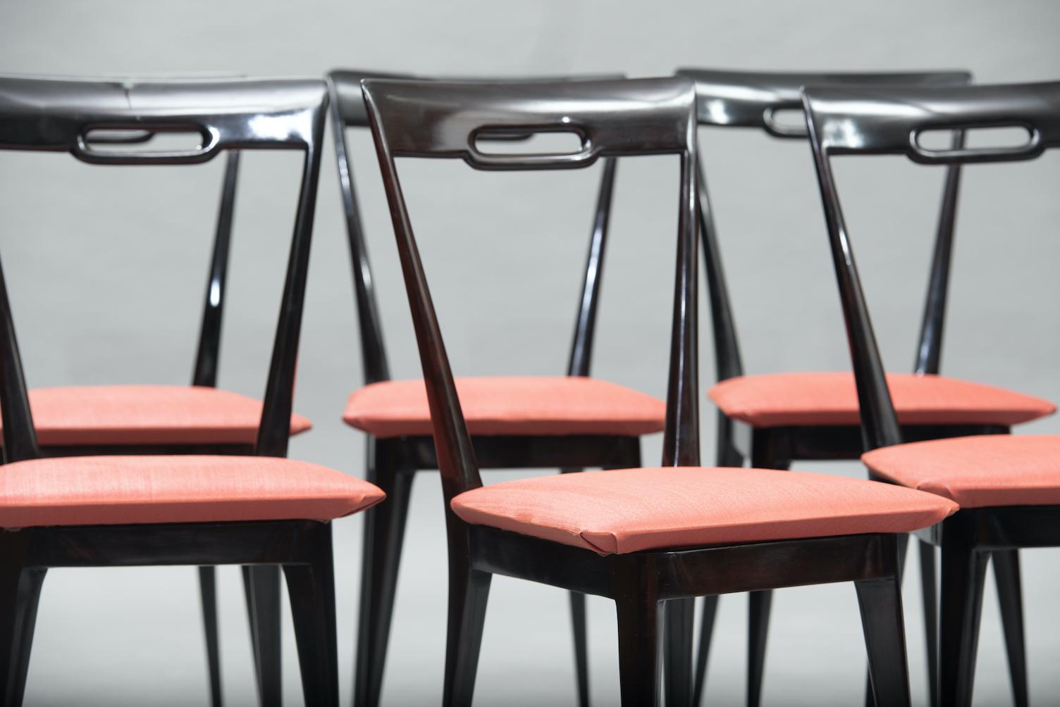 Italian Mid-Century Modern Italian Dining Chairs, Set of Six 4