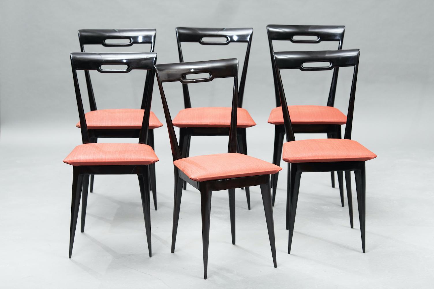 Italian Mid-Century Modern Italian Dining Chairs, Set of Six 1