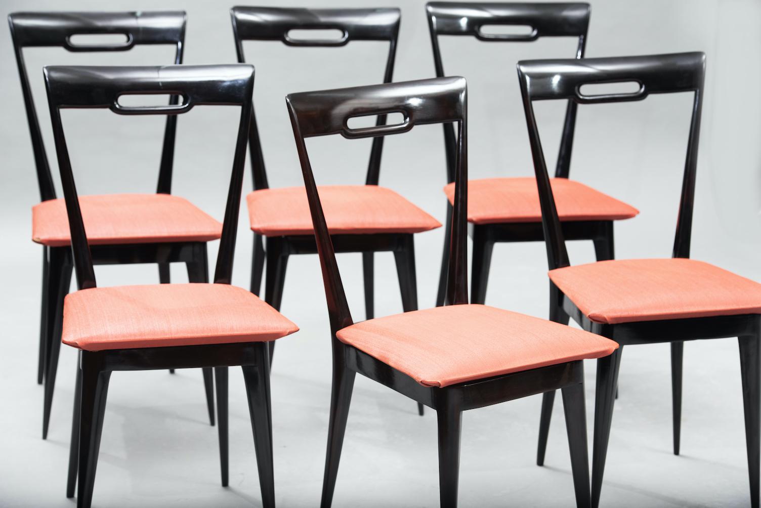 Italian Mid-Century Modern Italian Dining Chairs, Set of Six 2