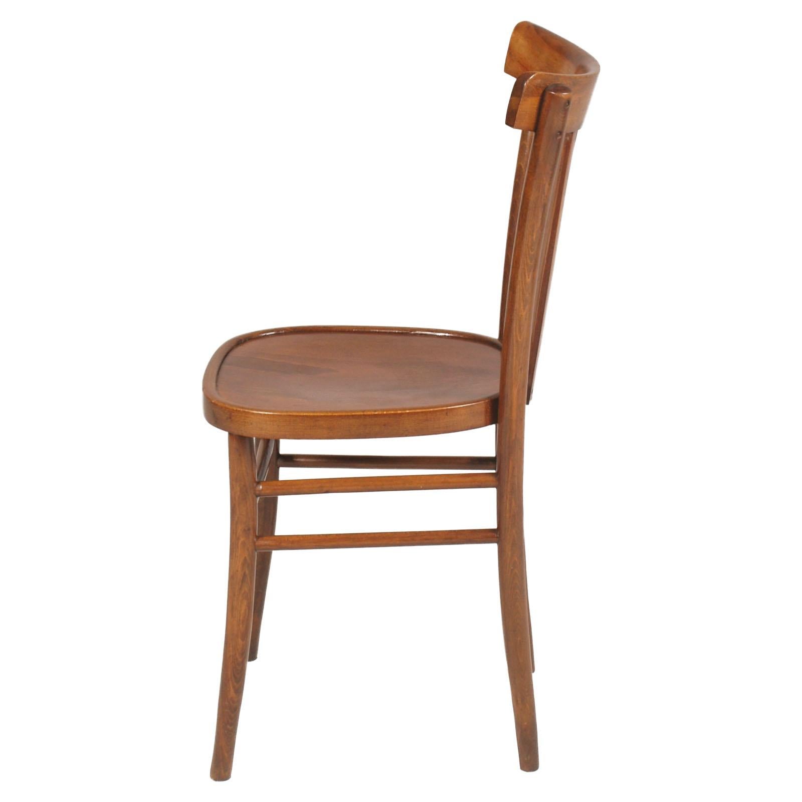 20th Century Italian Mid-Century Modern Kitchen Chair in Walnut Restored and Wax Polished