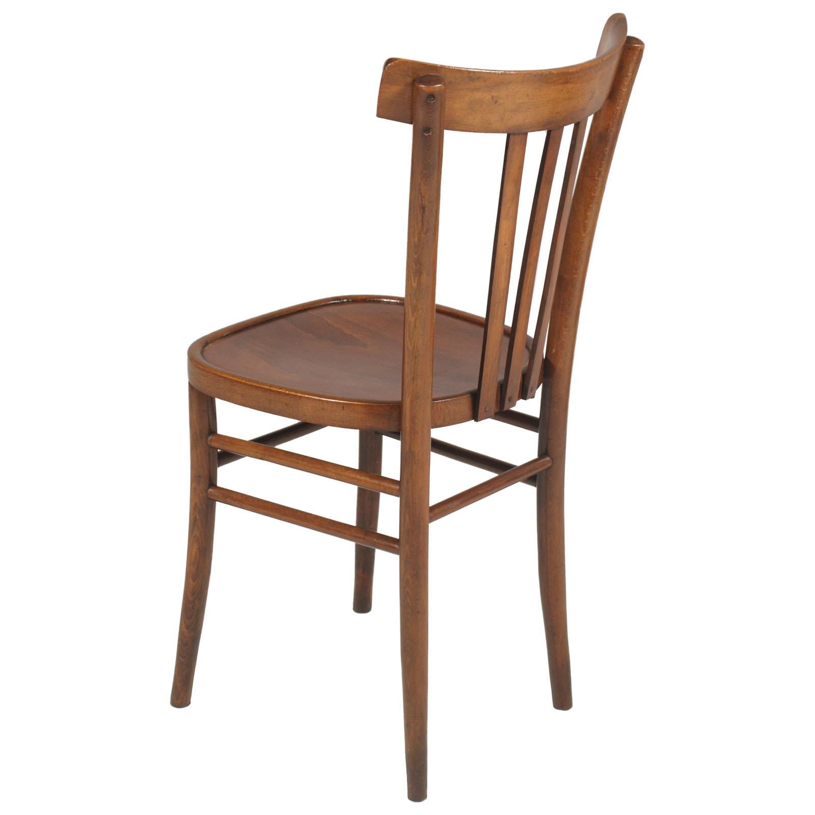 Italian Mid-Century Modern Kitchen Chair in Walnut Restored and Wax Polished 3