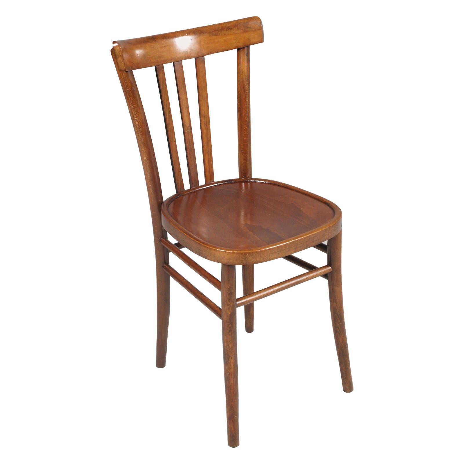Italian Mid-Century Modern Kitchen Chair in Walnut Restored and Wax Polished