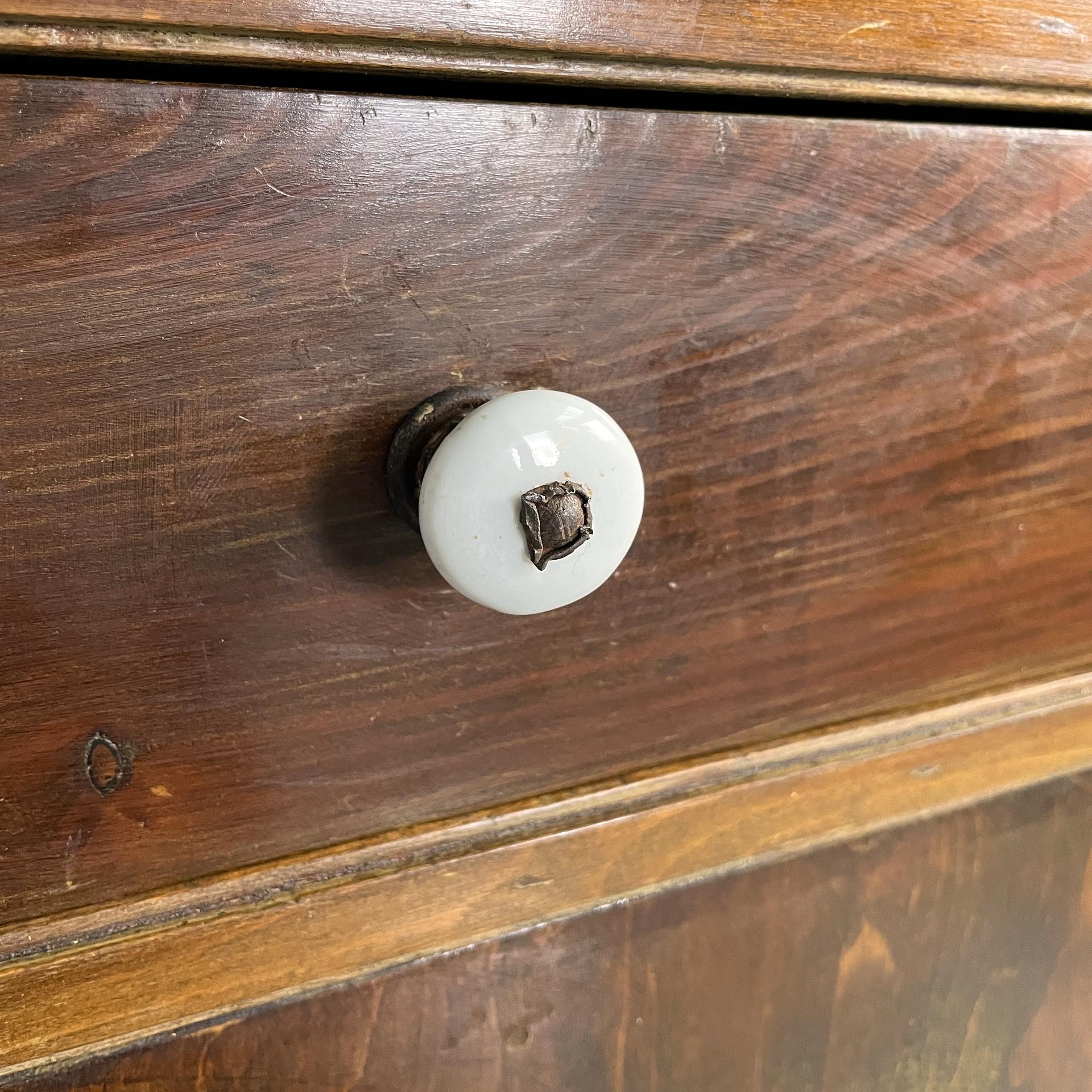 Credenza da cucina italiana di metà secolo in legno, marmo e ceramica, anni '30 in vendita 7
