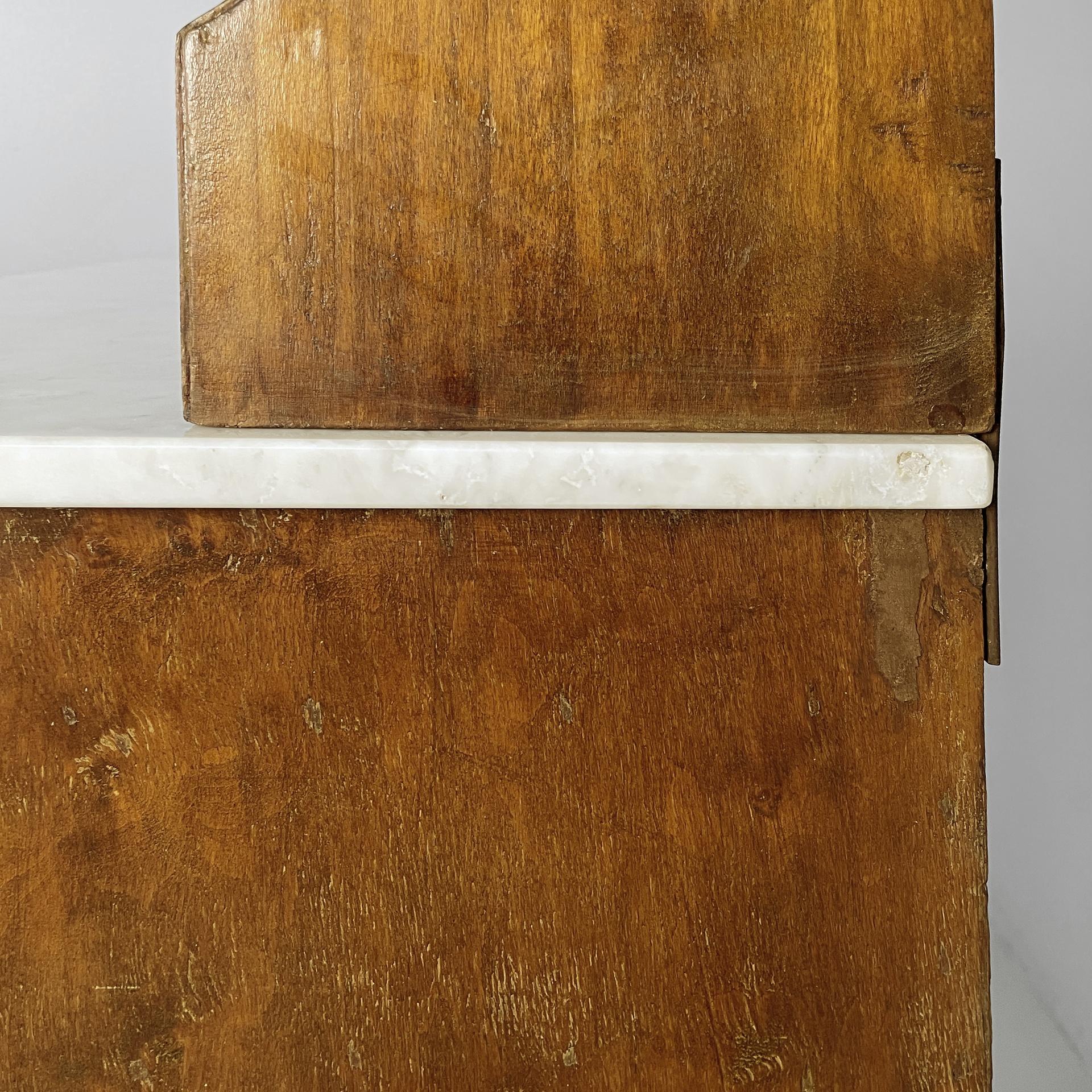 Credenza da cucina italiana di metà secolo in legno, marmo e ceramica, anni '30 in vendita 10