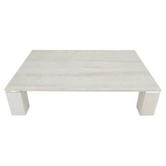 Italian Mid Century Modern Large 40x60" Rectangle Travertine Coffee Table MINT