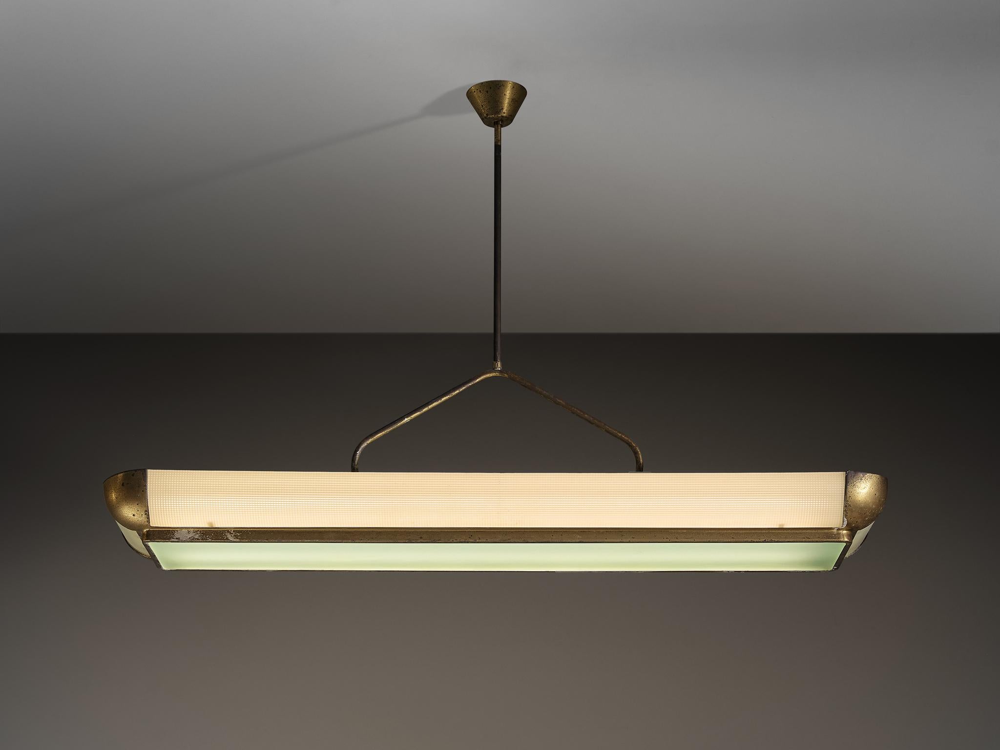 Grande lampe suspendue italienne moderne du milieu du siècle 135cm/53.15in. Bon état - En vente à Waalwijk, NL