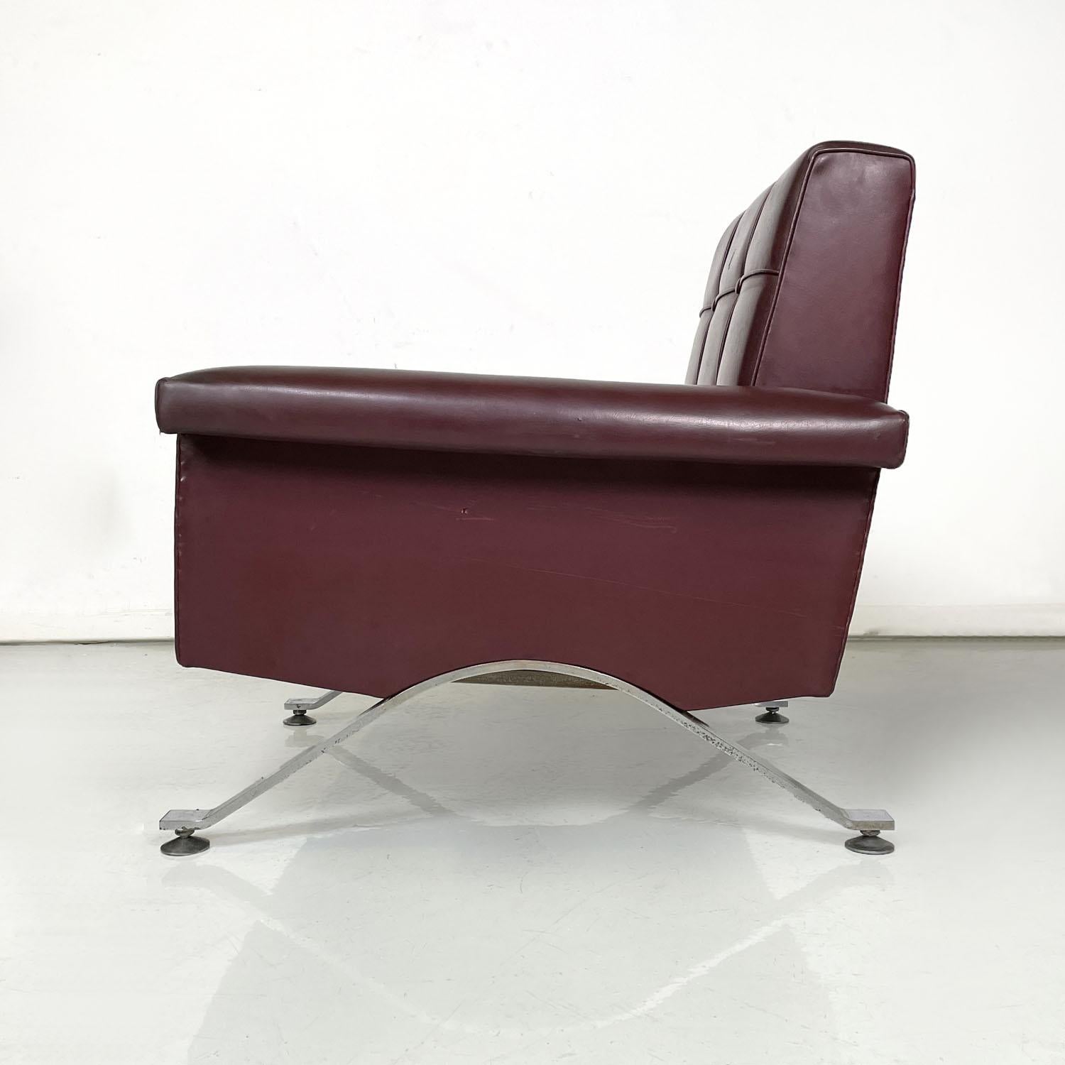 Italian mid-century modern leather armchairs by Ico Parisi for Cassina, 1960s In Good Condition For Sale In MIlano, IT