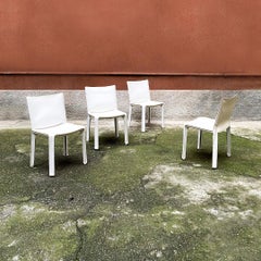 Italian Mid-Century Modern Leather Chairs 412 Cab by M. Bellini for Cassina 1977