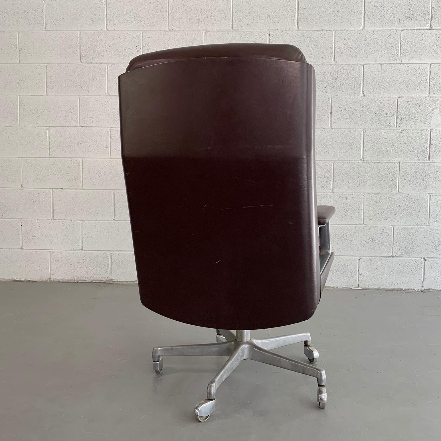 leather mid century office chair