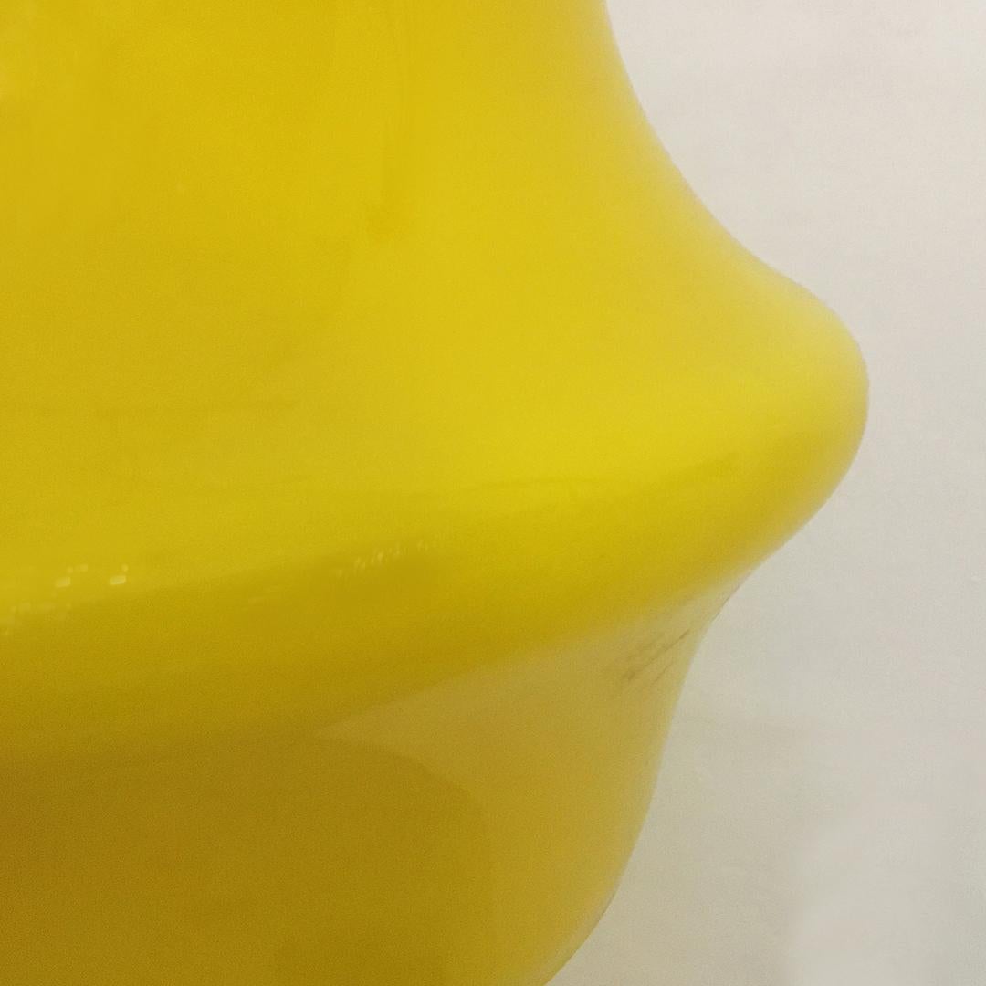 Aluminum Italian Mid-Century Modern Lemon Yellow Glass Chandelier, 1960s