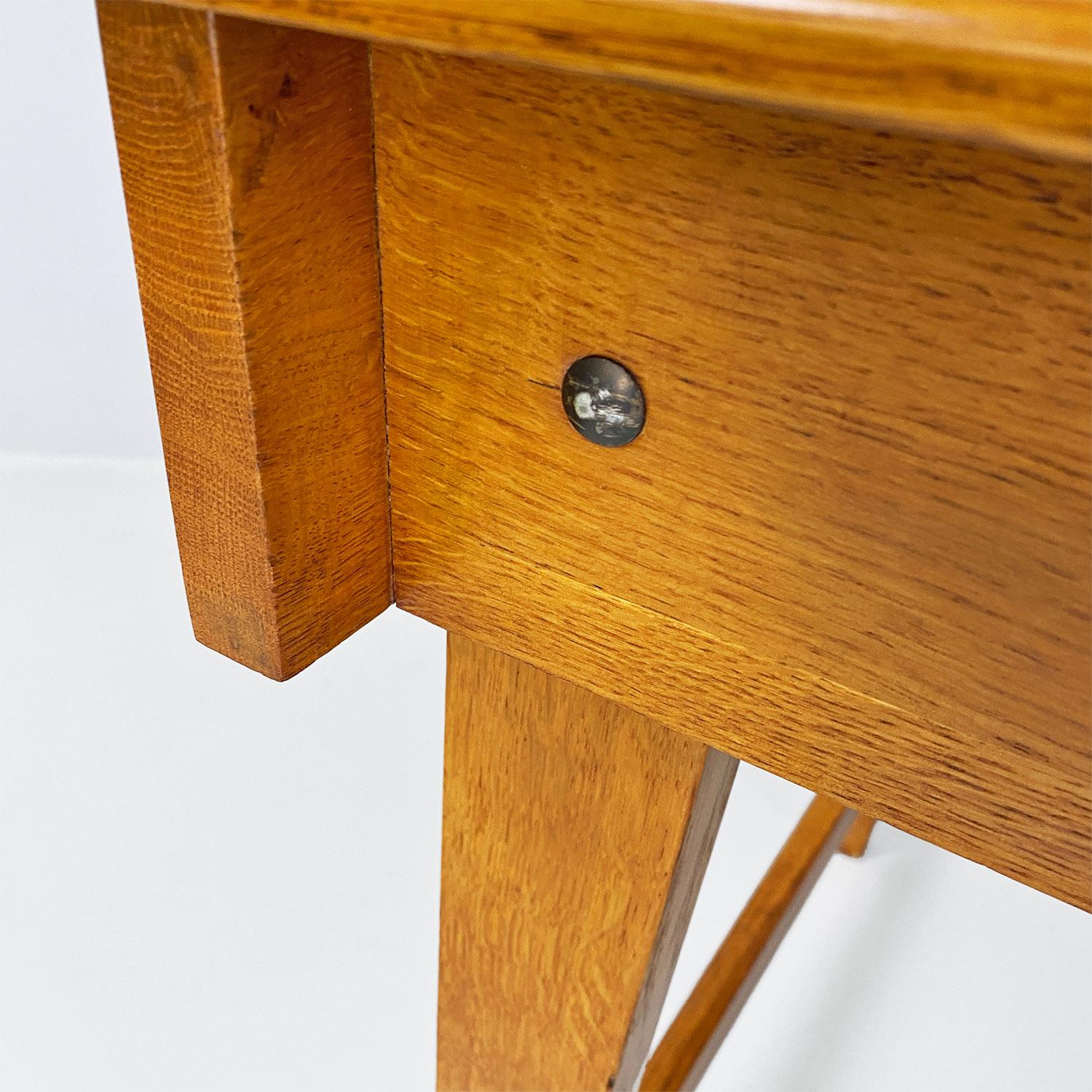 Italian mid century modern light blue laminate solid wood desk with drawer 1960s 4