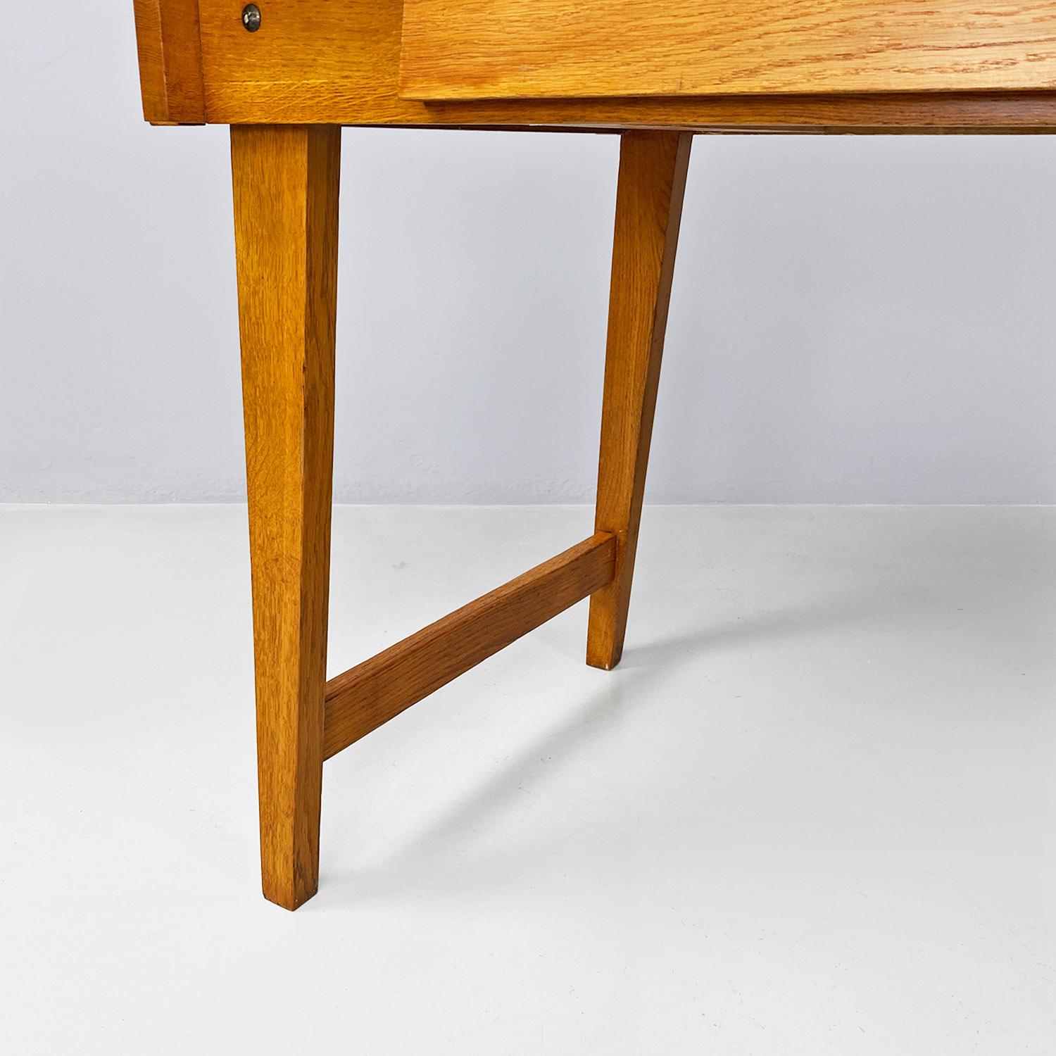 Italian mid century modern light blue laminate solid wood desk with drawer 1960s 3