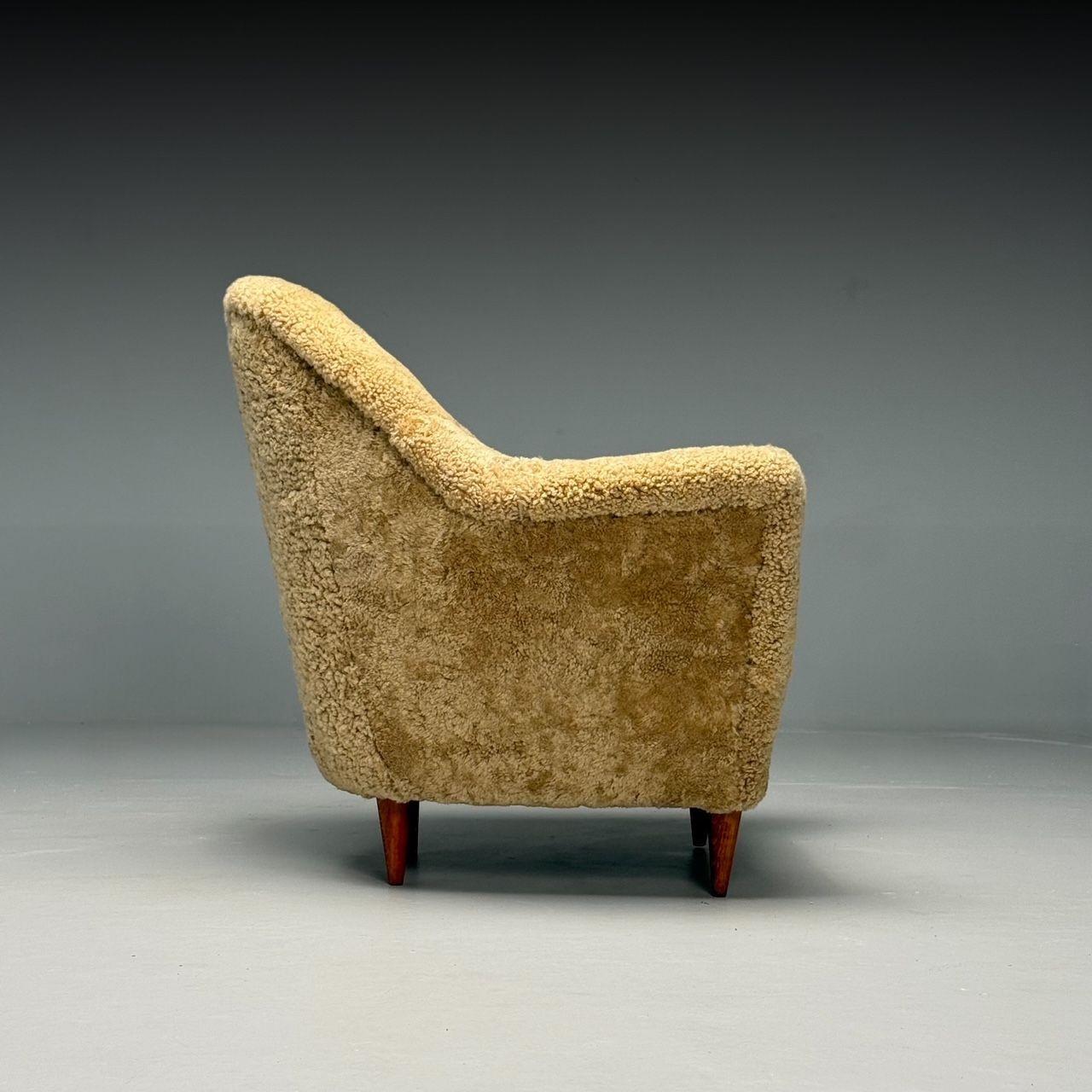 Chaises longues italiennes The Modernity, Shearling Honey, Wood Woods, 1950s en vente 2