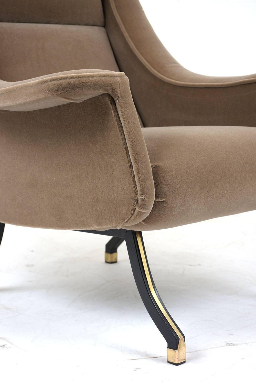 Italian Mid-Century Modern Lounge Chairs, Pair 3