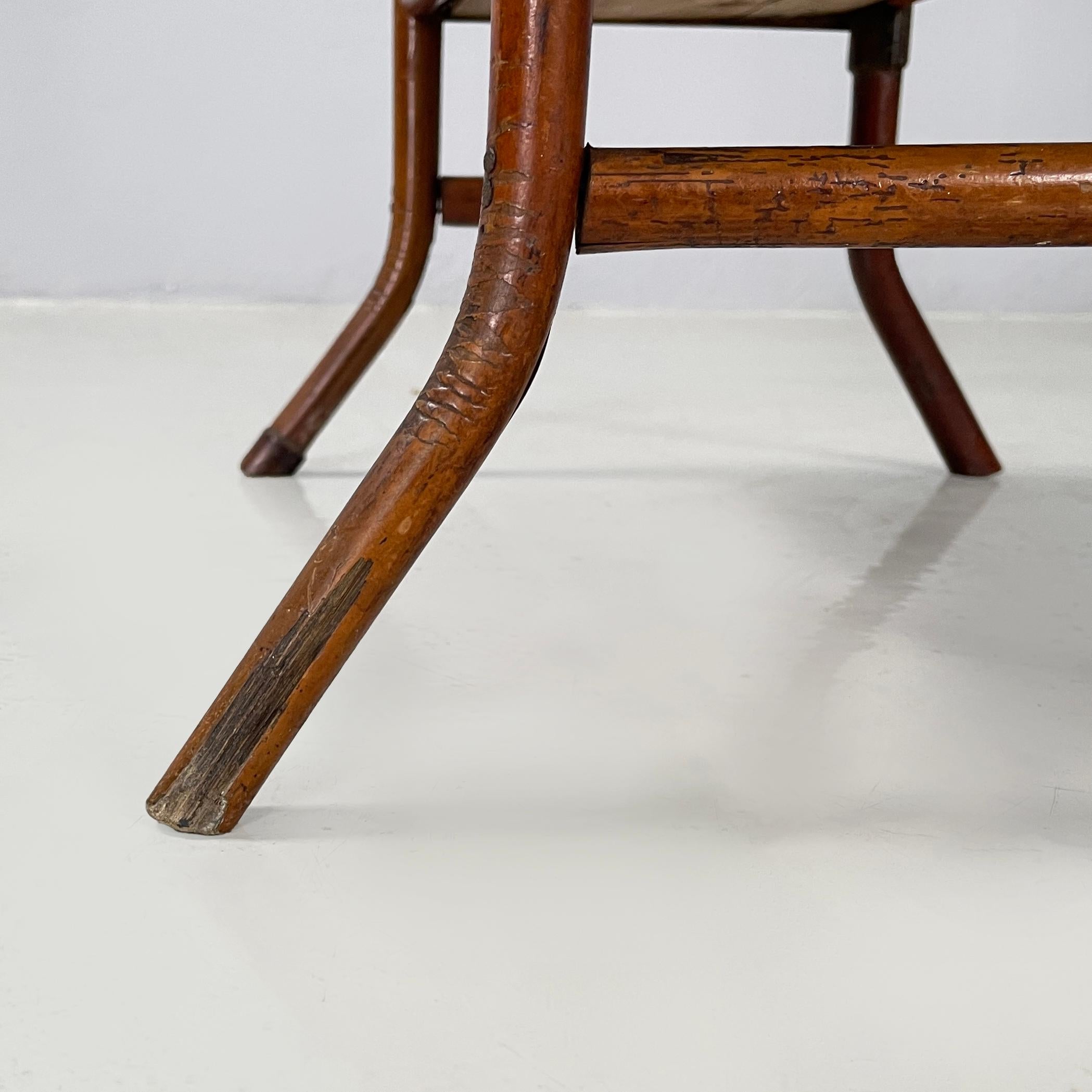Italian mid-century modern Magazine rack with double shelf in rattan, 1960s For Sale 12