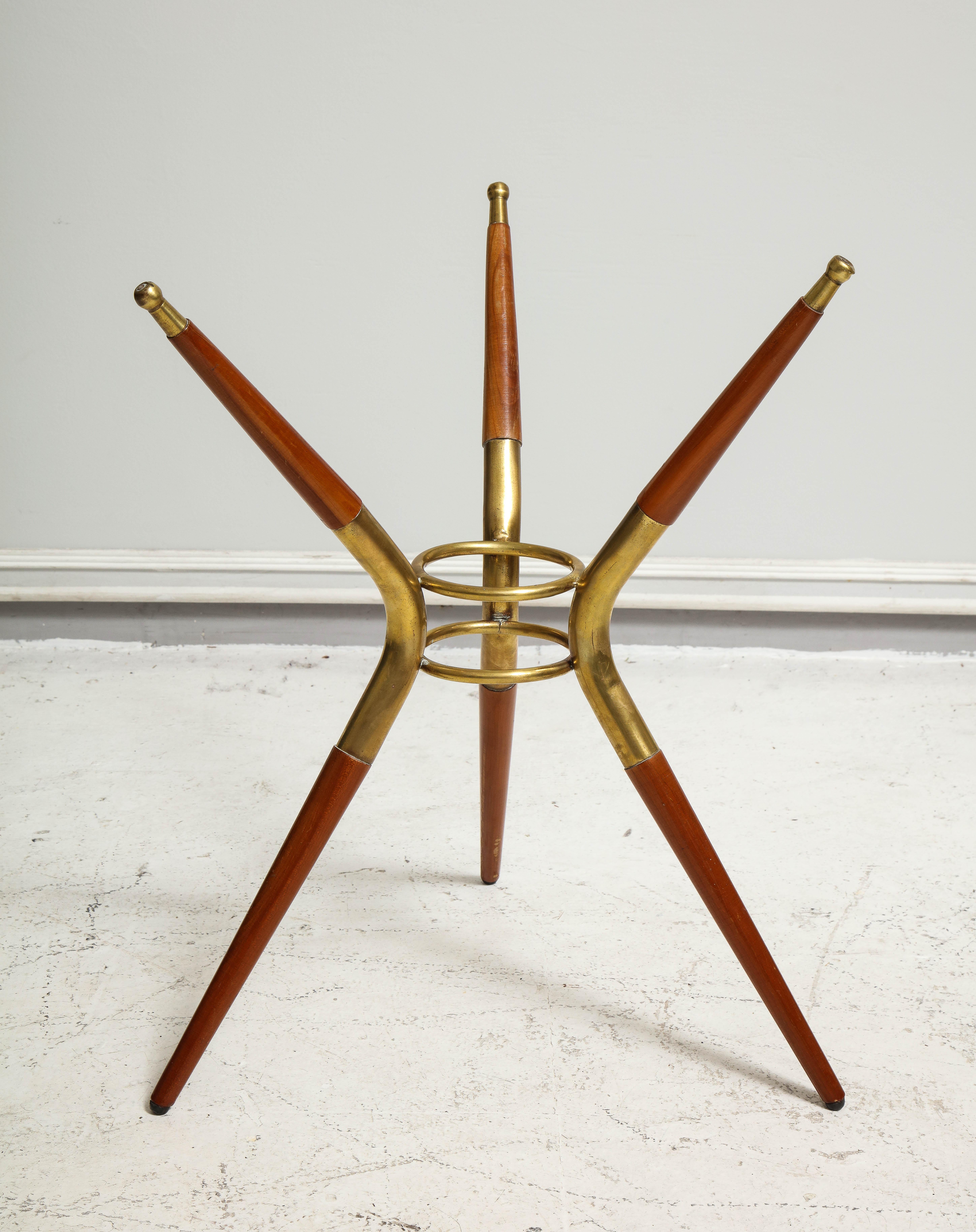 Italian Mid-century modern mahogany and brass end table  5