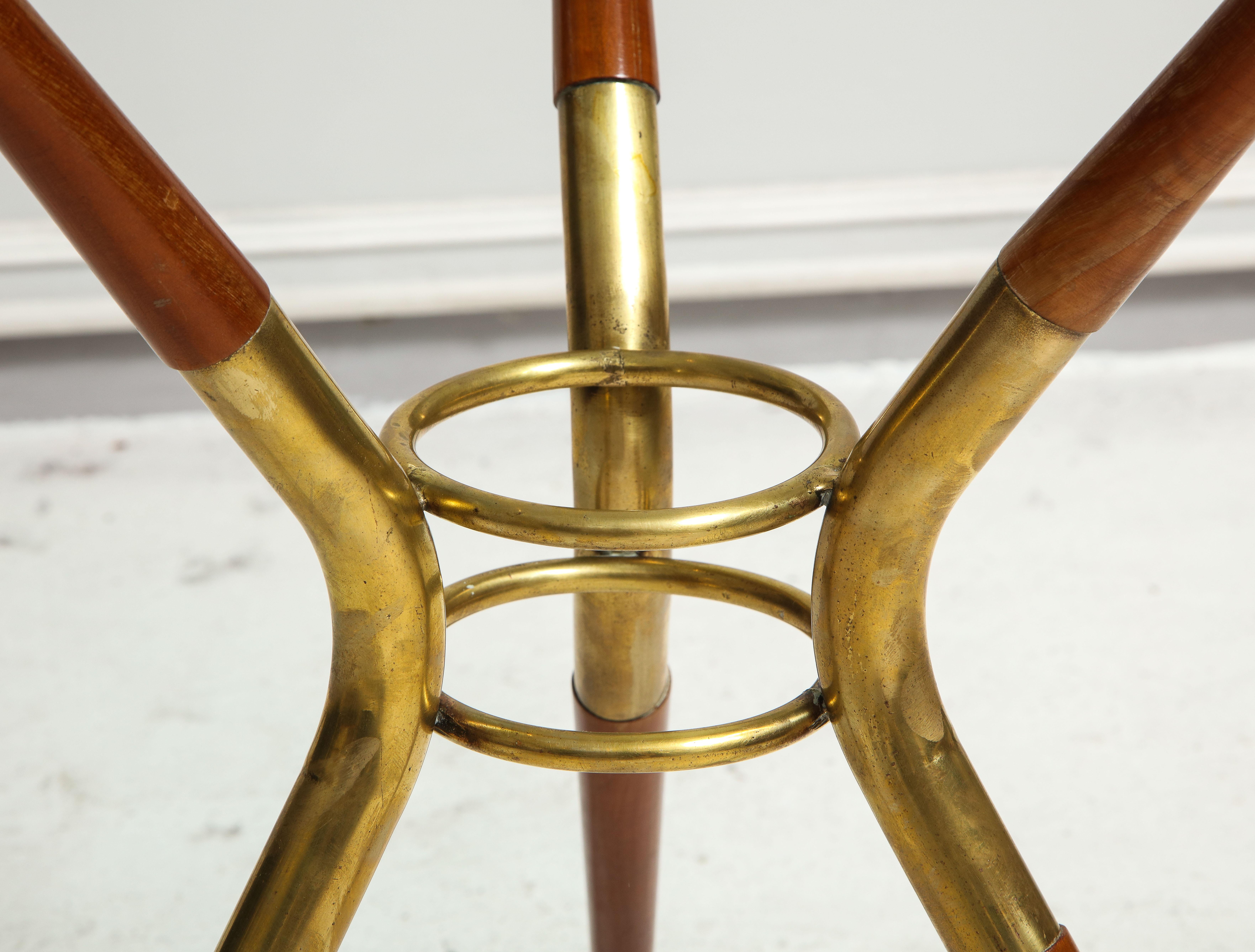 Italian Mid-century modern mahogany and brass end table  1