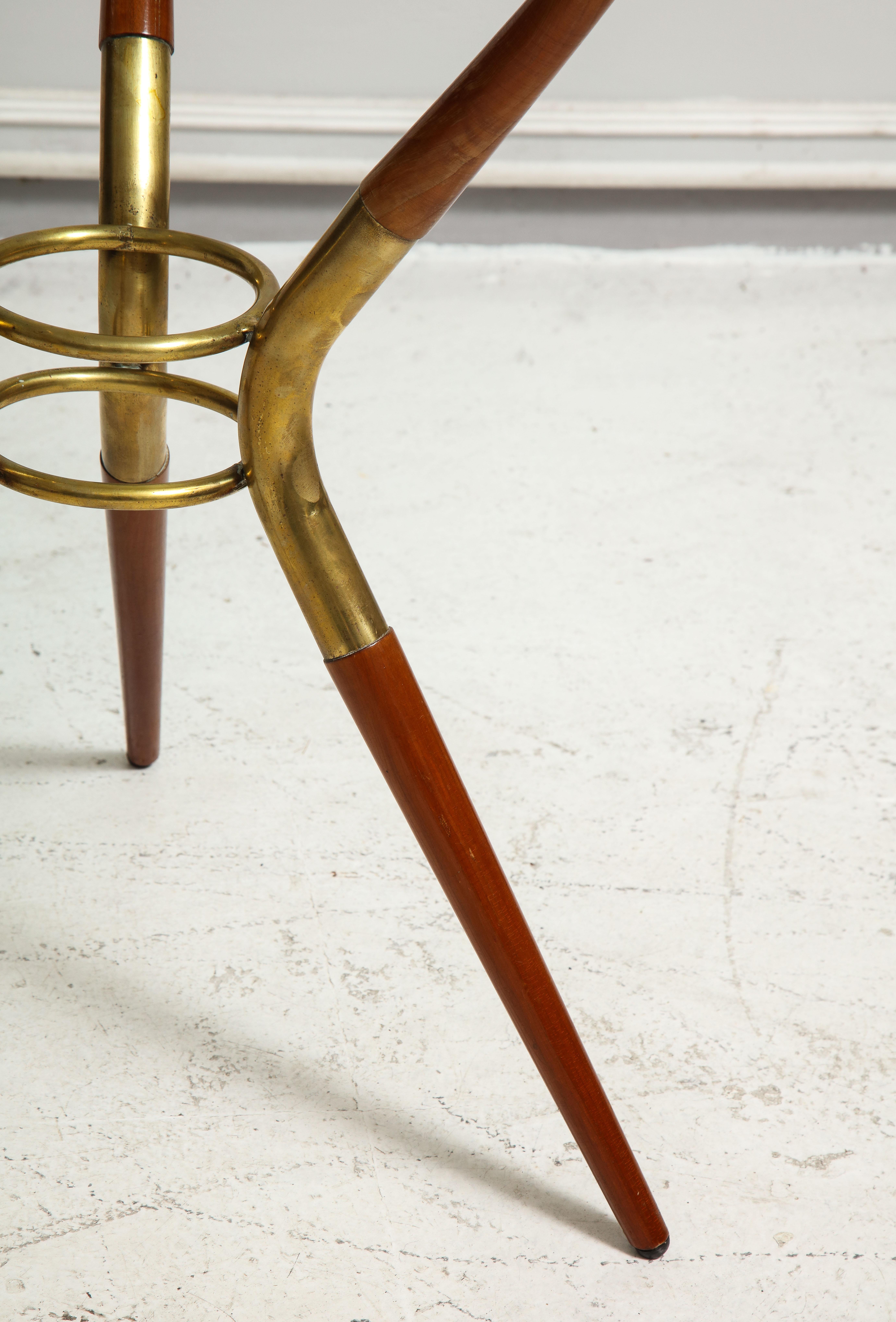 Italian Mid-century modern mahogany and brass end table  2