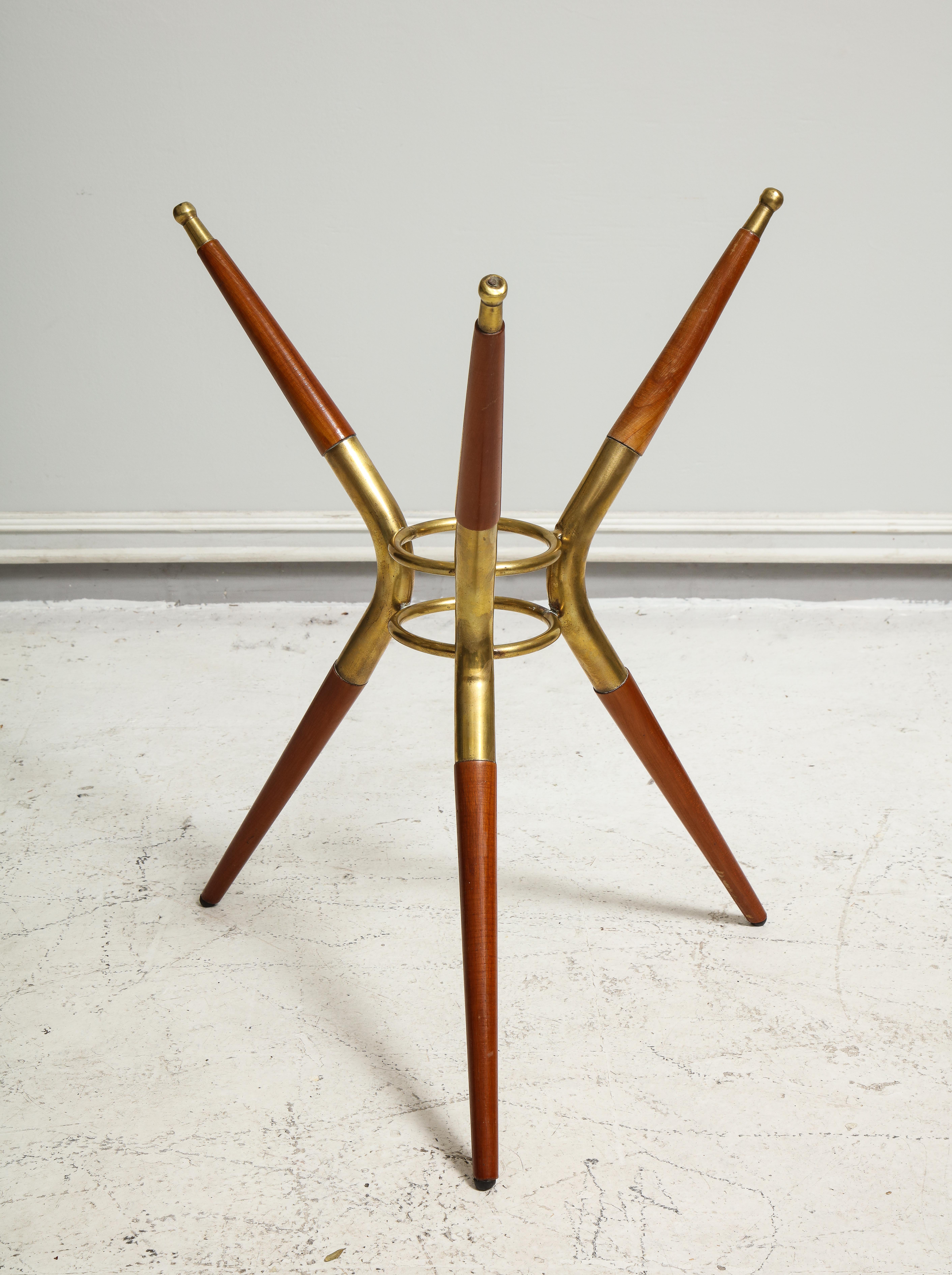 Italian Mid-century modern mahogany and brass end table  4