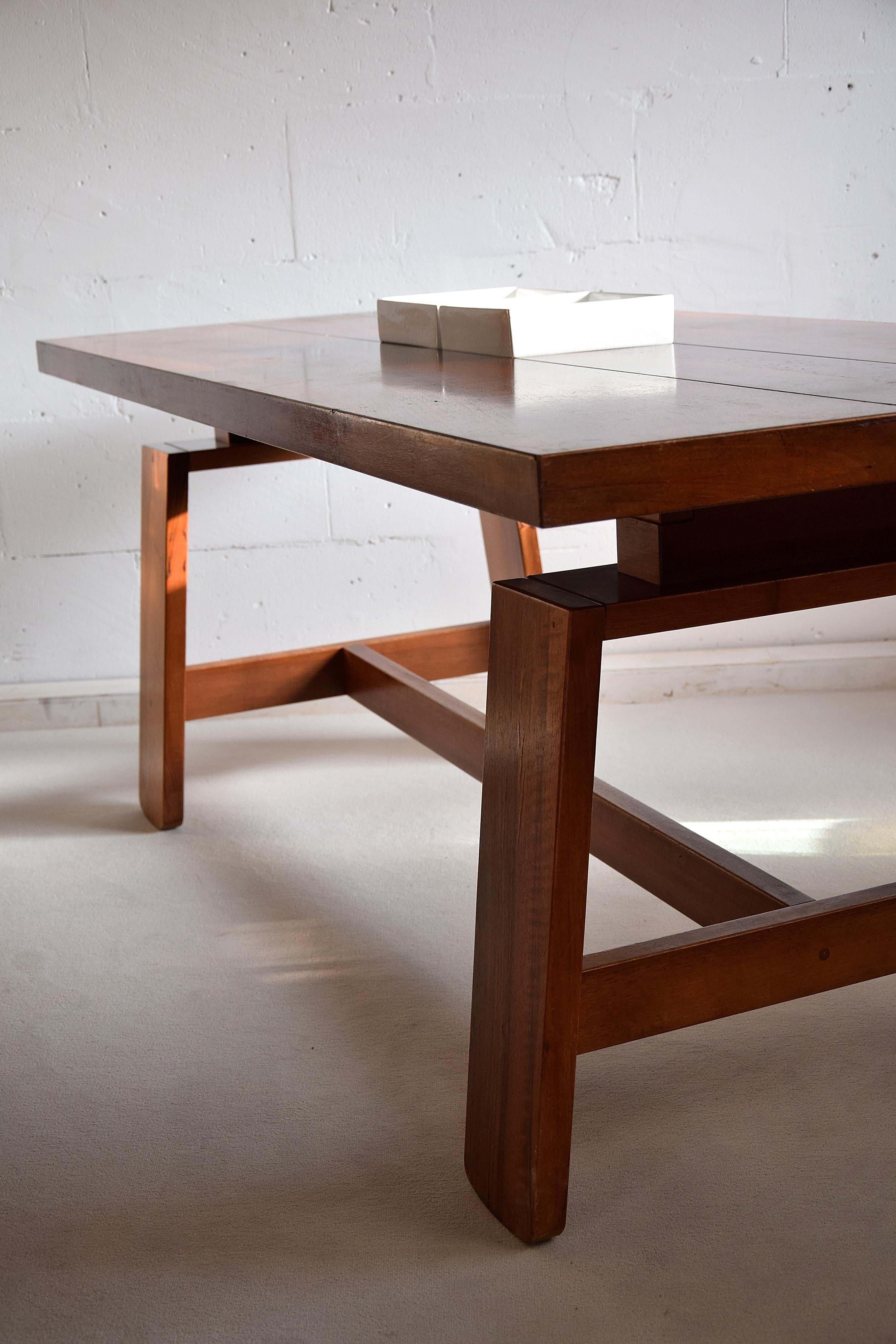 Italian Mid-Century Modern Wooden Dining Table by Silvio Coppola for Bernini 8