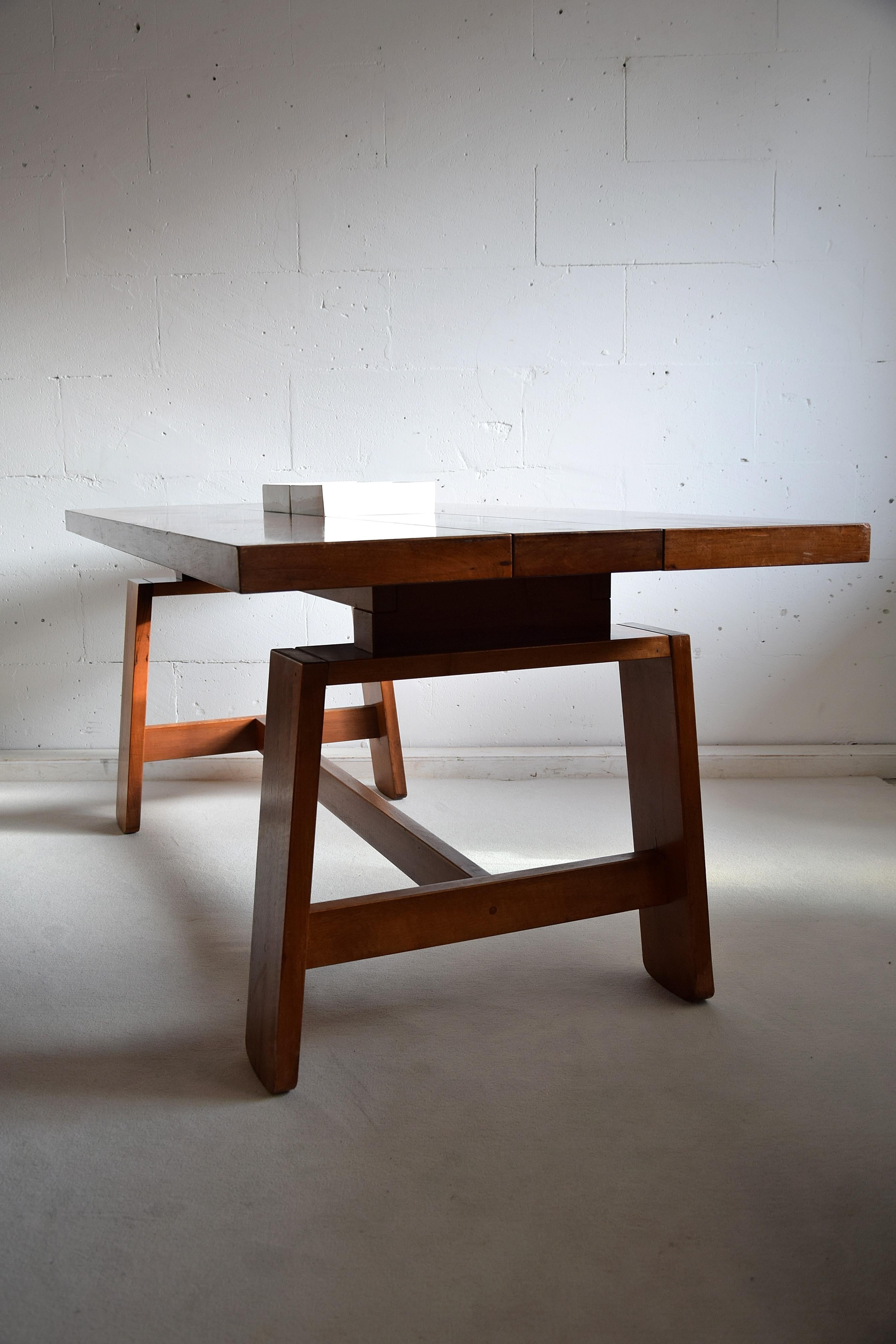 Italian Mid-Century Modern Wooden Dining Table by Silvio Coppola for Bernini 10