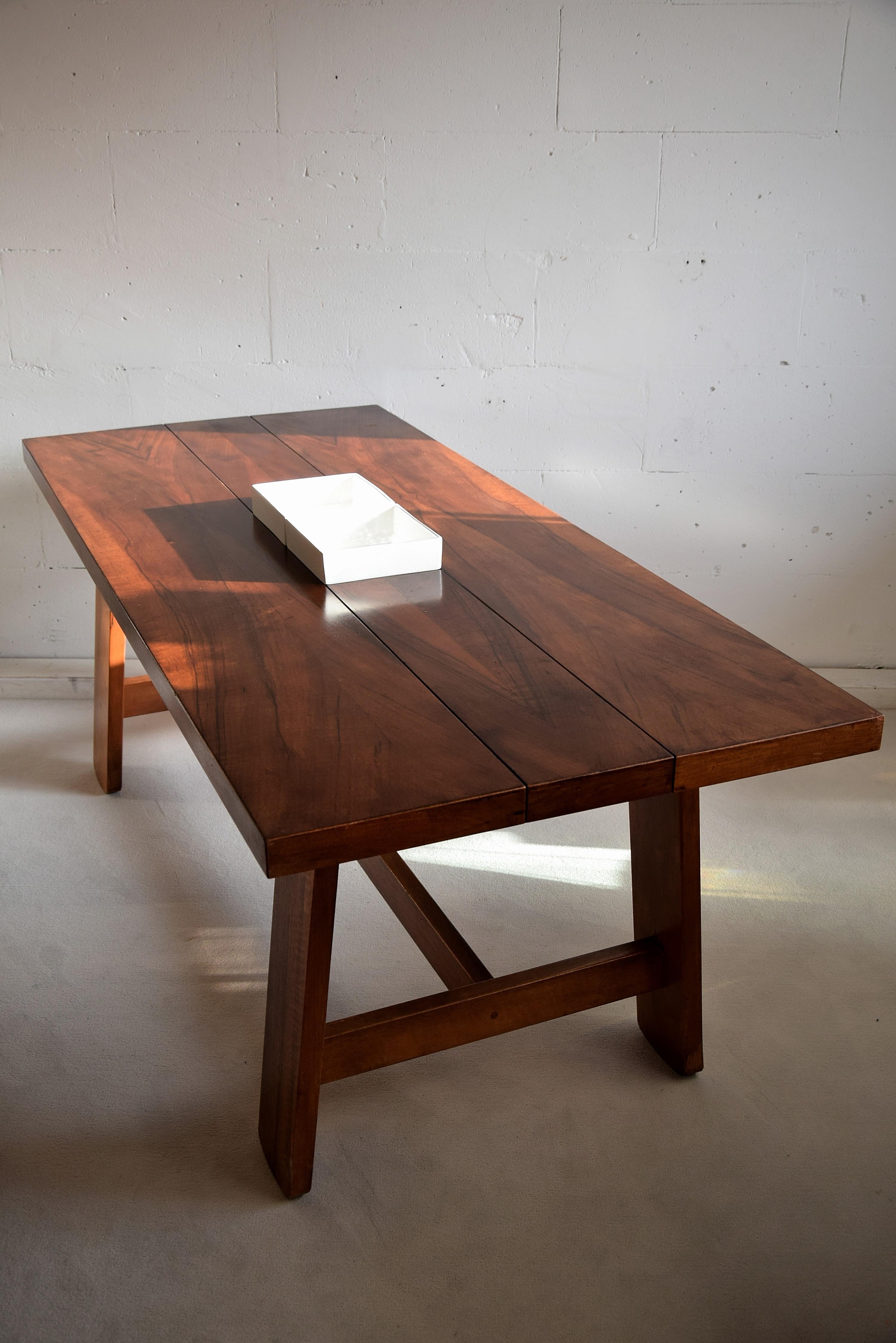 Italian Mid-Century Modern Wooden Dining Table by Silvio Coppola for Bernini 1