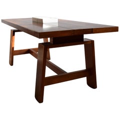 Italian Mid-Century Modern Wooden Dining Table by Silvio Coppola for Bernini