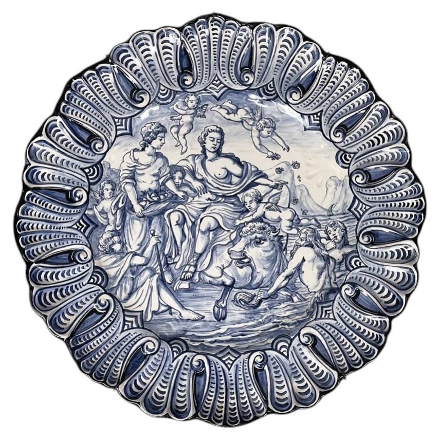 Italian mid-century modern majolica plate by Alba Docilia Albisola, 1950s