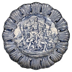 Italian mid-century modern majolica plate by Alba Docilia Albisola, 1950s