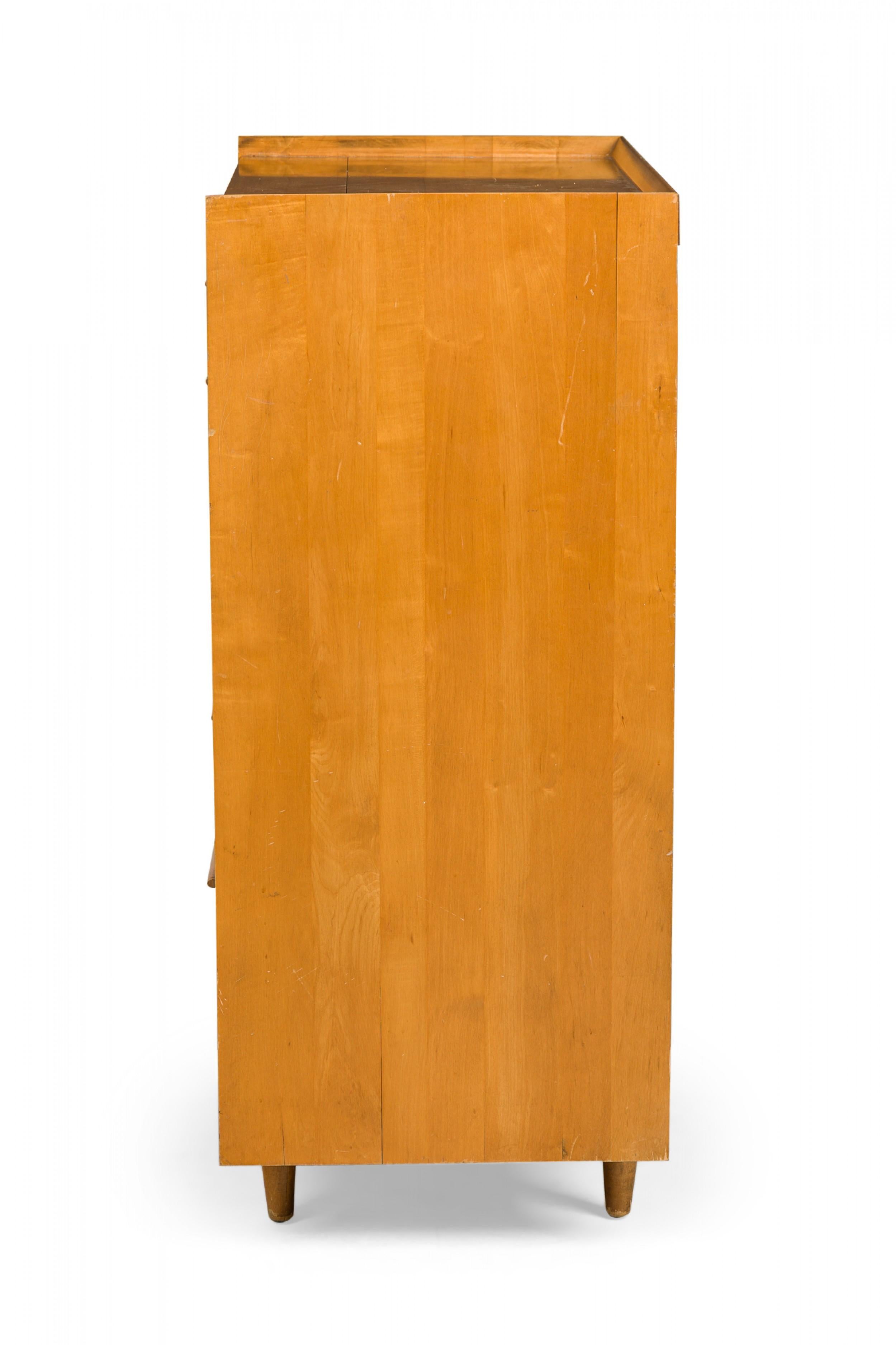 Italienische Mid-Century Modern-Hochkommode aus Ahornholz mit 6 Schubladen (Moderne der Mitte des Jahrhunderts) im Angebot