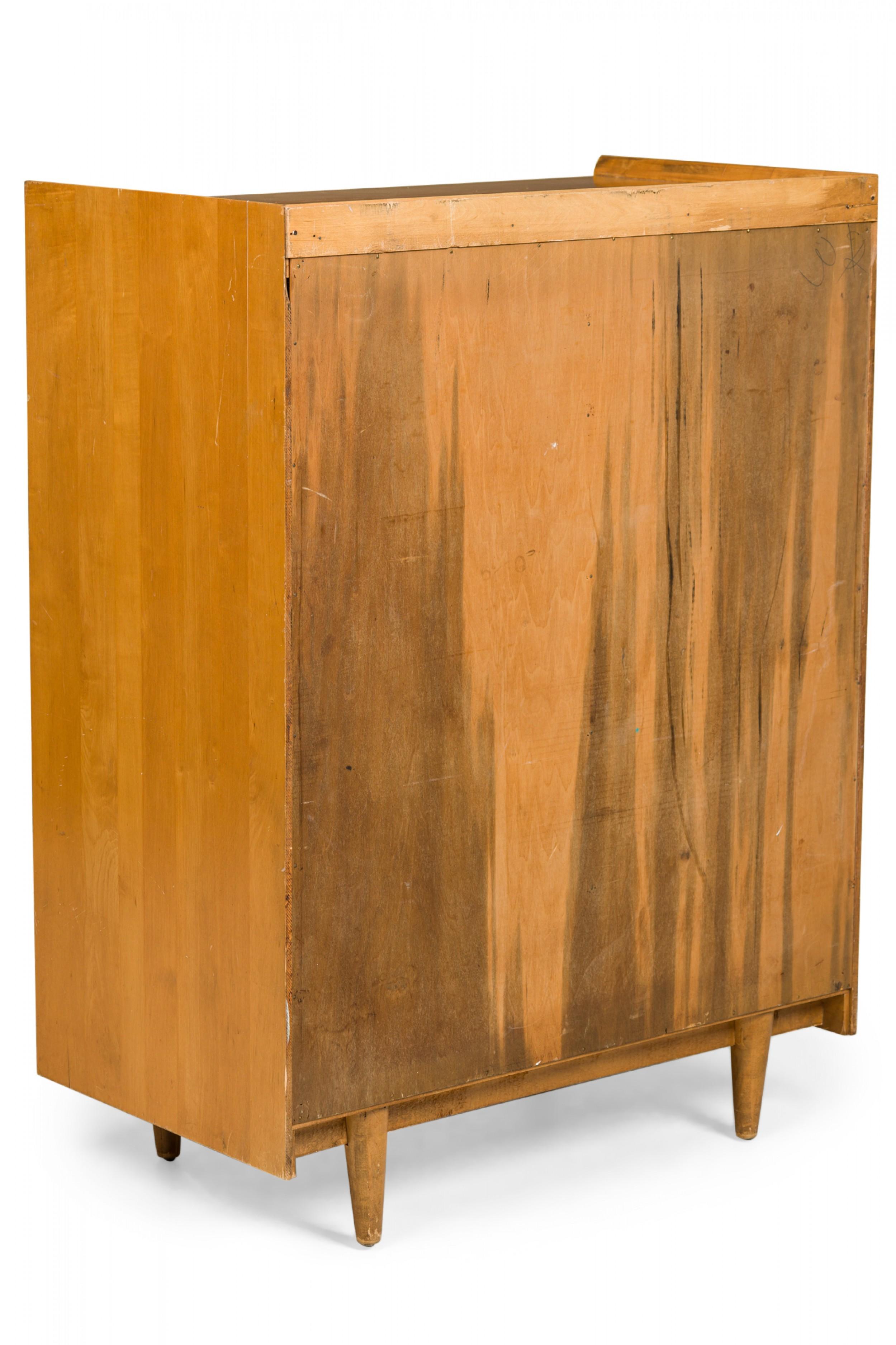 Italienische Mid-Century Modern-Hochkommode aus Ahornholz mit 6 Schubladen (Handgefertigt) im Angebot