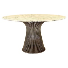 Table de salle à manger italienne en marbre de style mi-siècle moderne par Warren Platner pour Knoll, années 1970