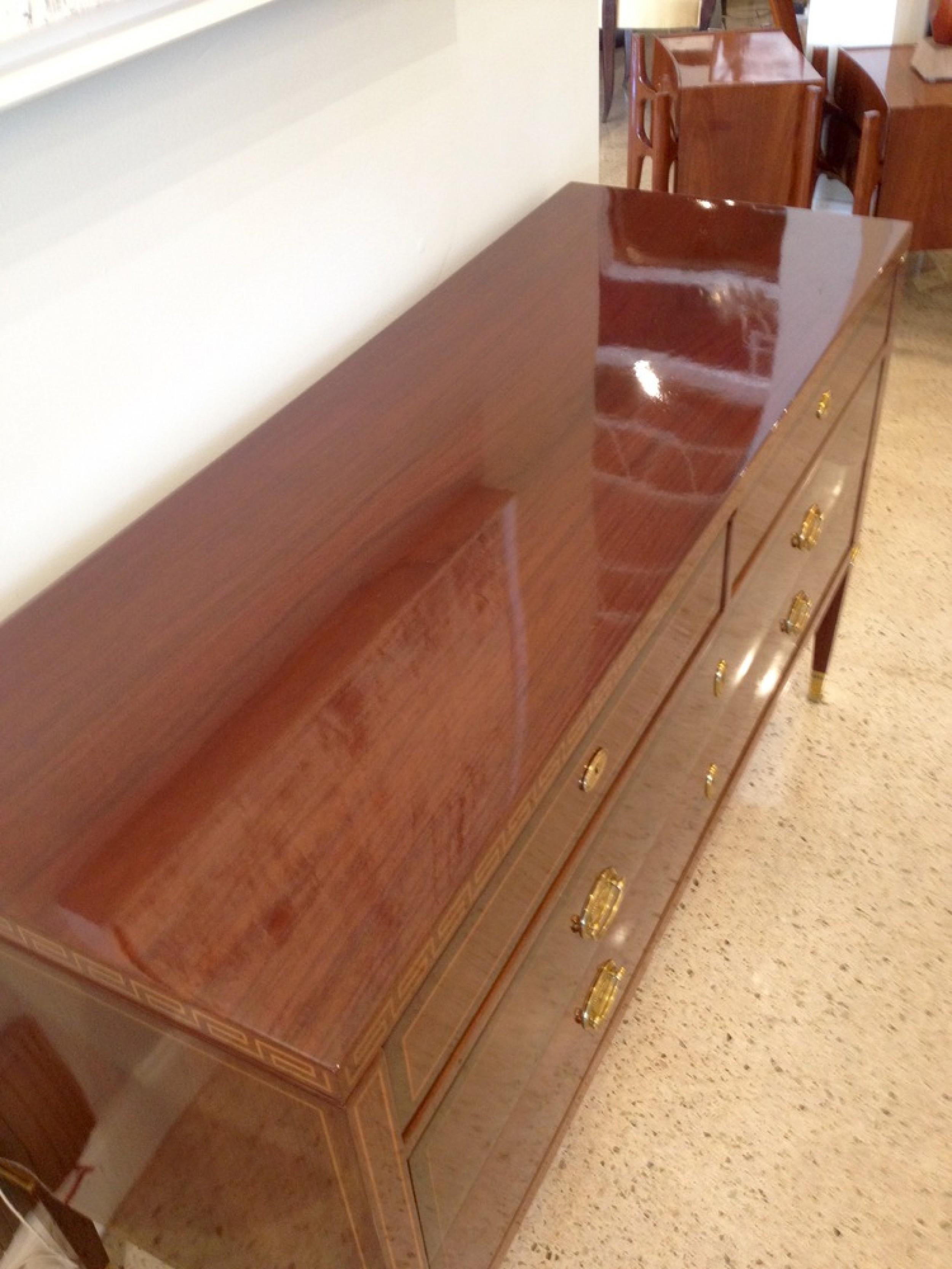 20th Century Italian Mid-Century Modern Marquetry Commode For Sale