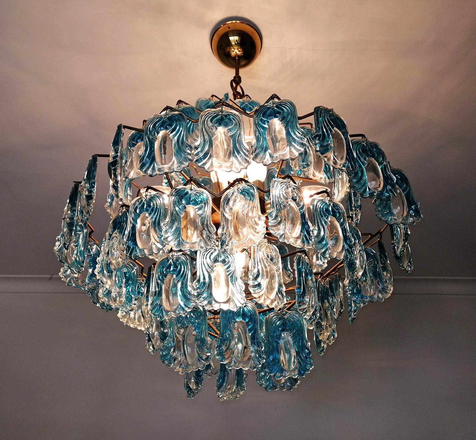 blue modern chandelier
