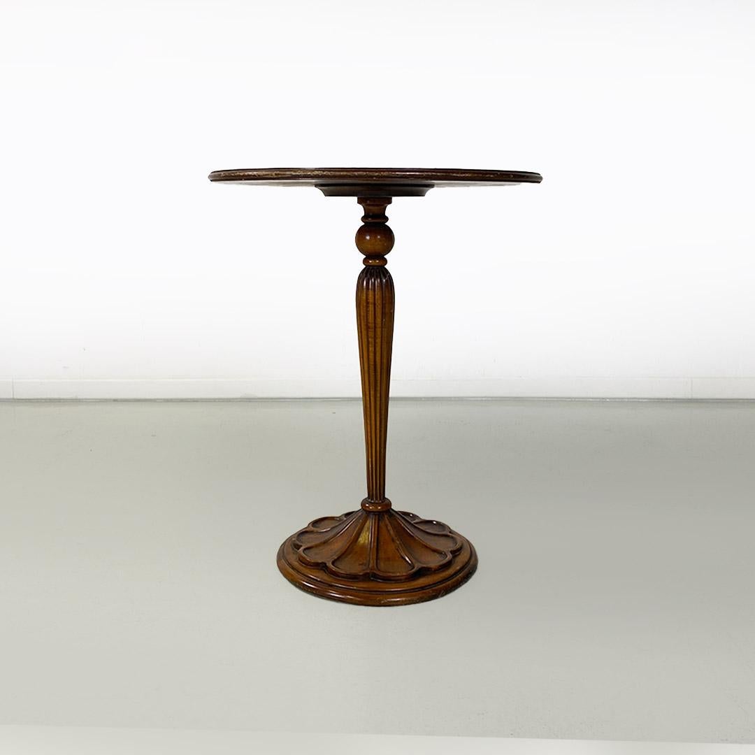 Italian mid century modern medium height liberty lines round coffee table, 1940s For Sale 5