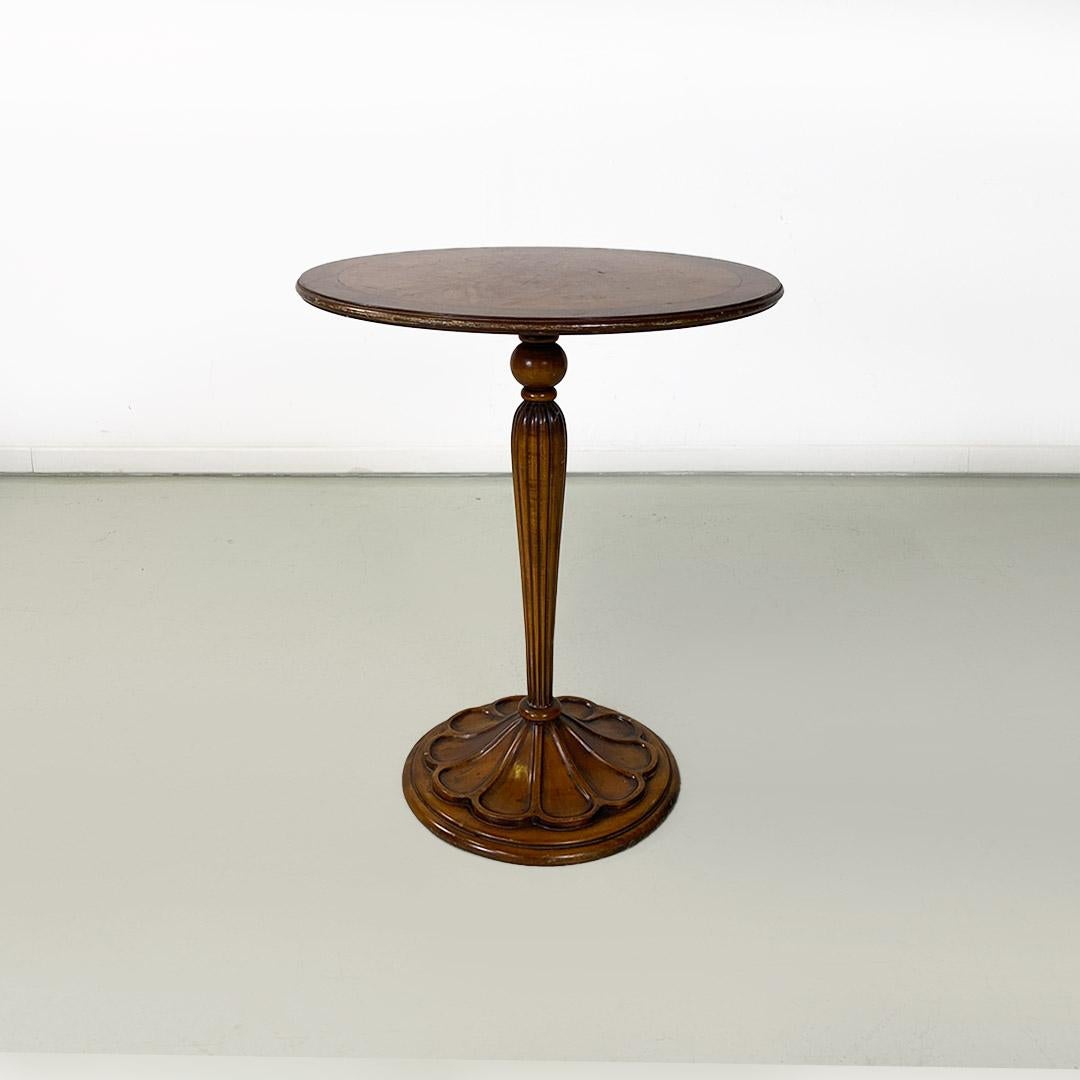 Italian mid century modern medium height liberty lines round coffee table, 1940s For Sale 6