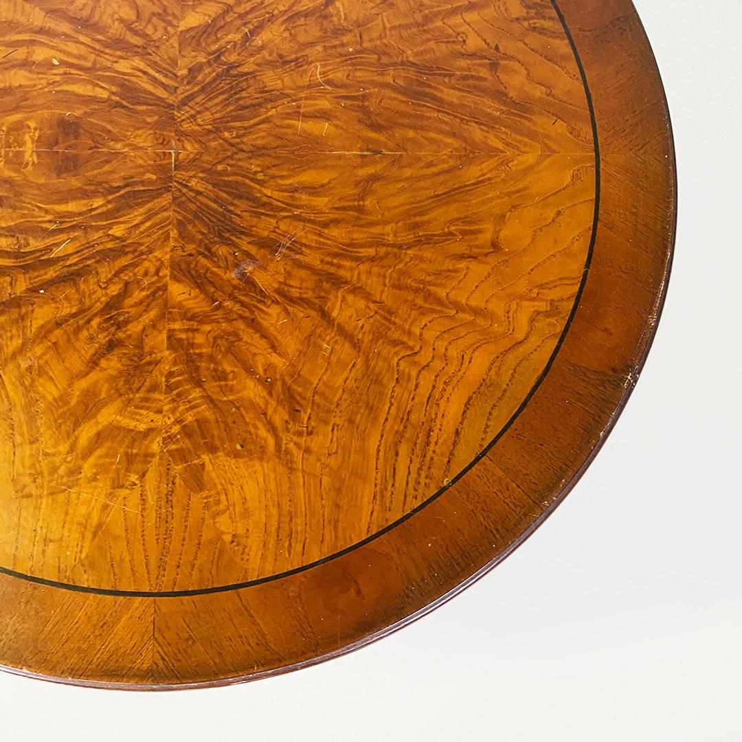 Art Nouveau Italian mid century modern medium height liberty lines round coffee table, 1940s For Sale