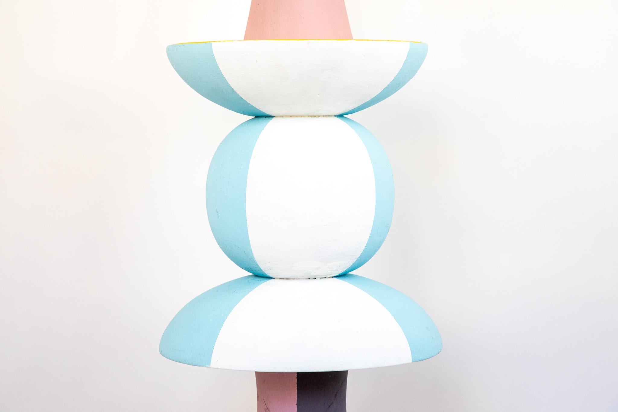 Mid-Century Modern Colorful Floor Lamp in  Memphis Style, Ceramic, Italy 1970s