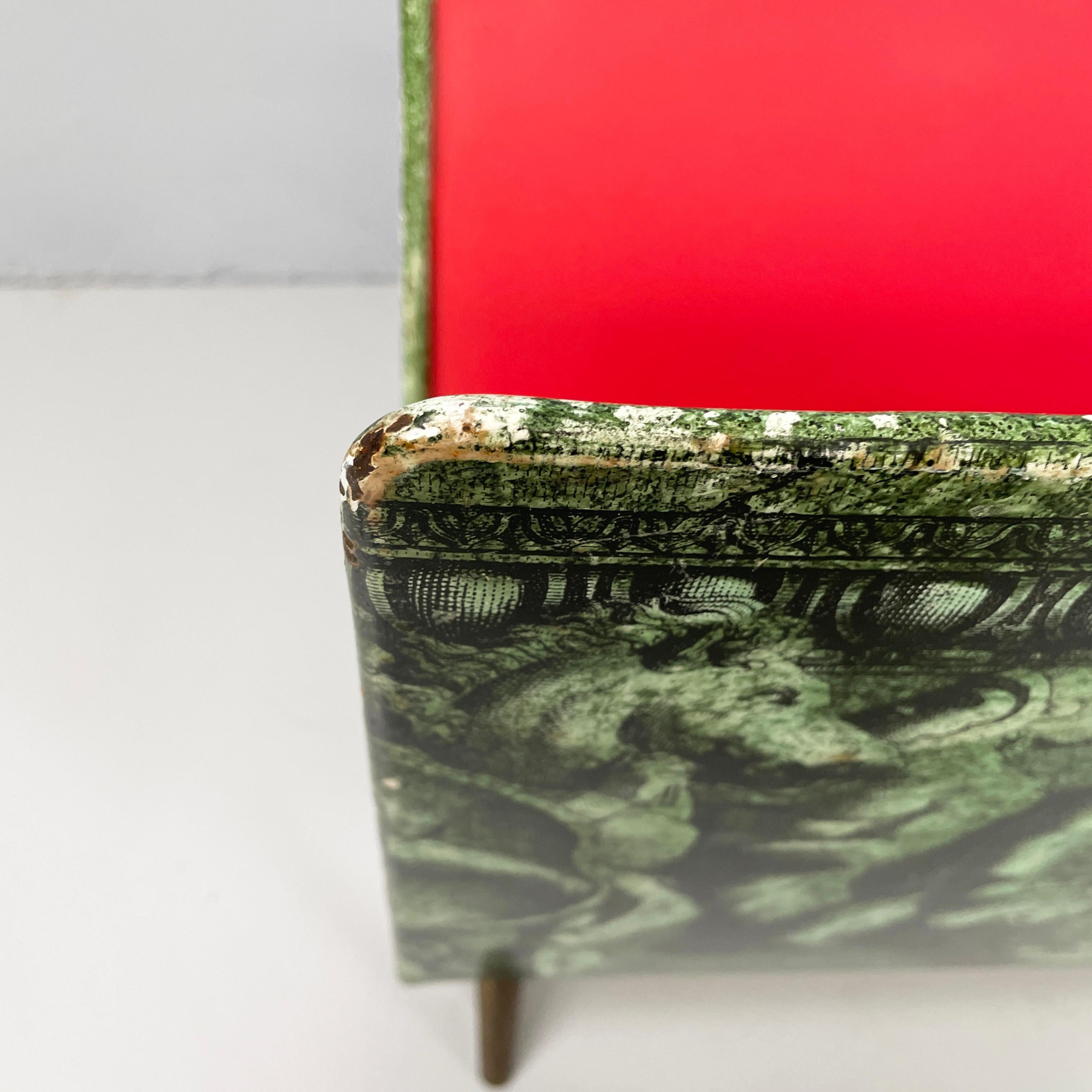 Italian mid-century modern Metal and brass magazine rack by Fornasetti, 1960s 1