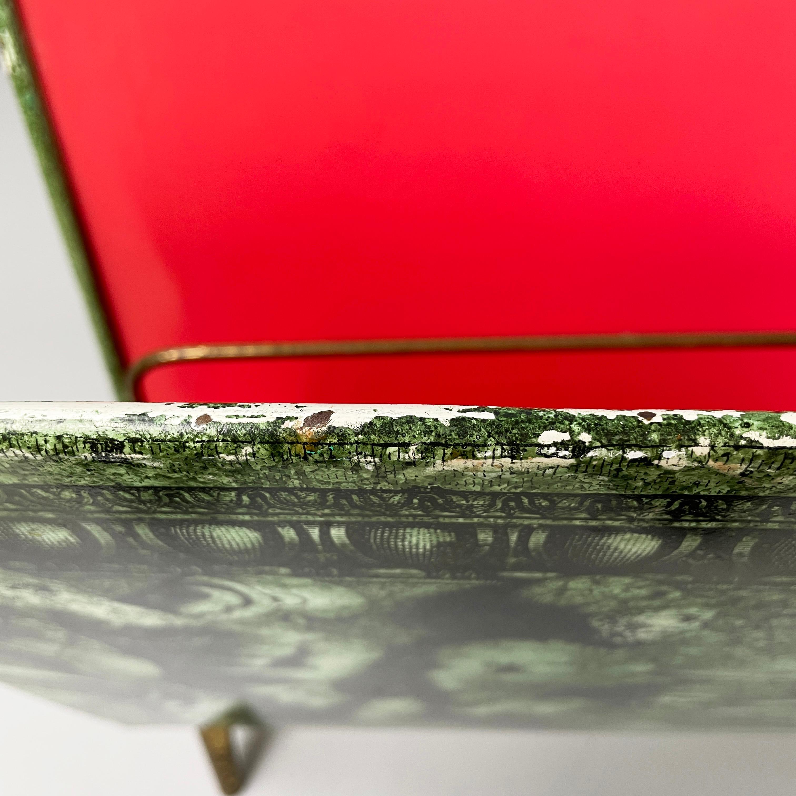 Italian mid-century modern Metal and brass magazine rack by Fornasetti, 1960s 4