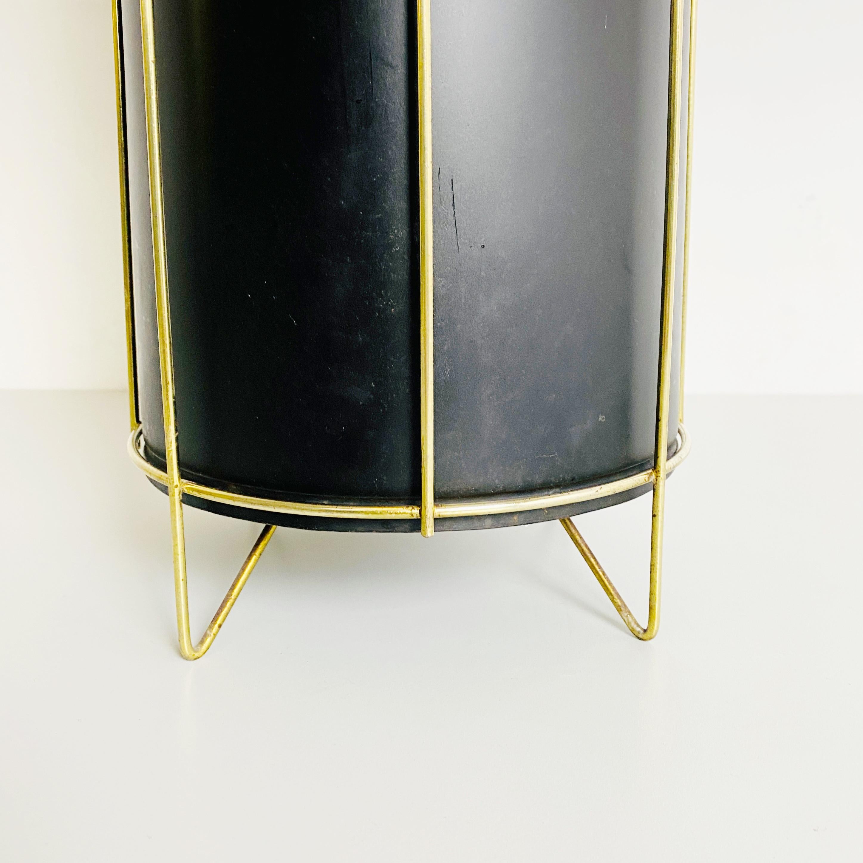 Mid-20th Century Italian Mid-Century Modern Metal and Brass Umbrella Stand, 1950s