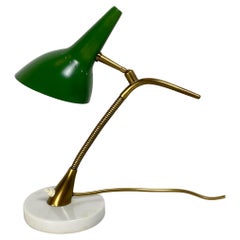 Italian Mid-Century Modern Metal and Marble Table Lamp, 1950s