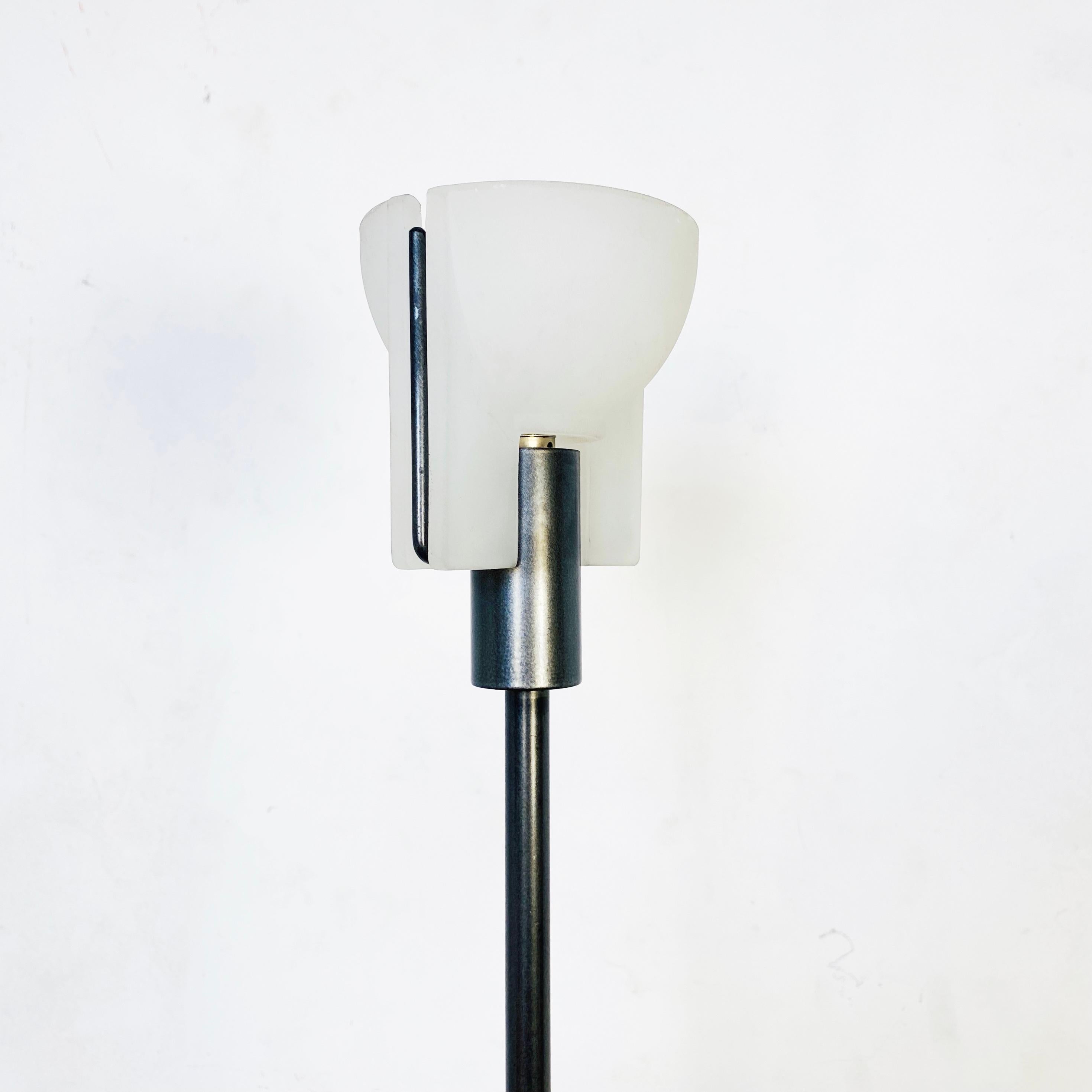 Italian Mid-Century Modern Metal and Opal Glass Floor Lamp by Prandina, 1980s 6