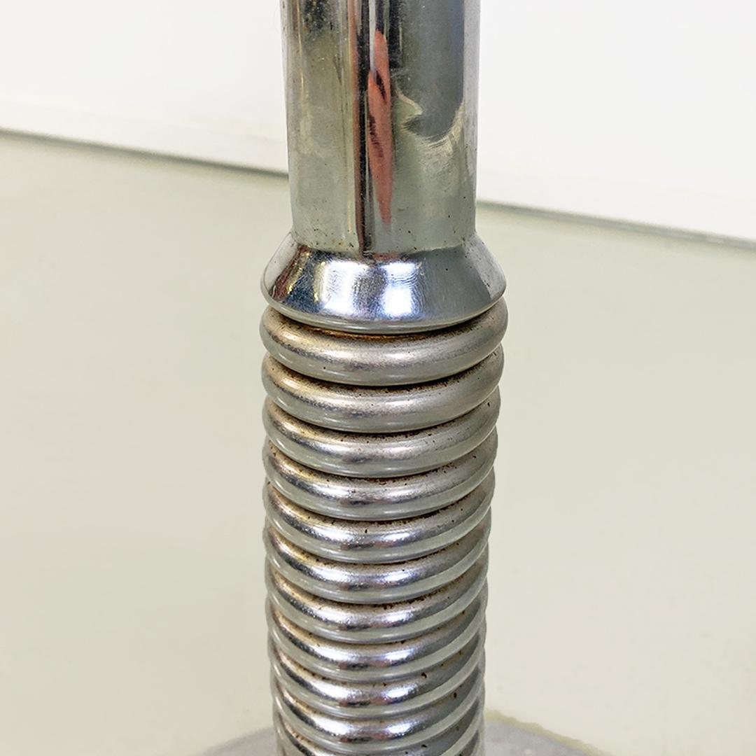 Italian Mid-Century Modern Metal Central Stem Adjustable Stool, 1950s 7