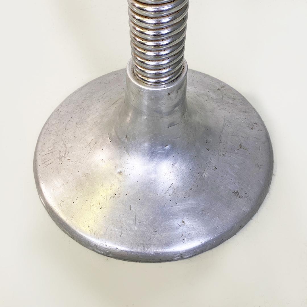 Italian Mid-Century Modern Metal Central Stem Adjustable Stool, 1950s 8