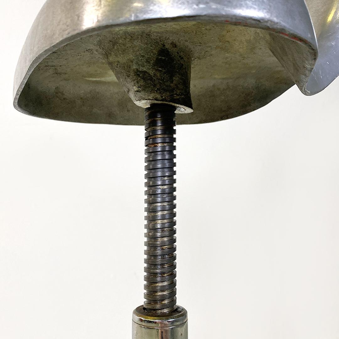Italian Mid-Century Modern Metal Central Stem Adjustable Stool, 1950s 5